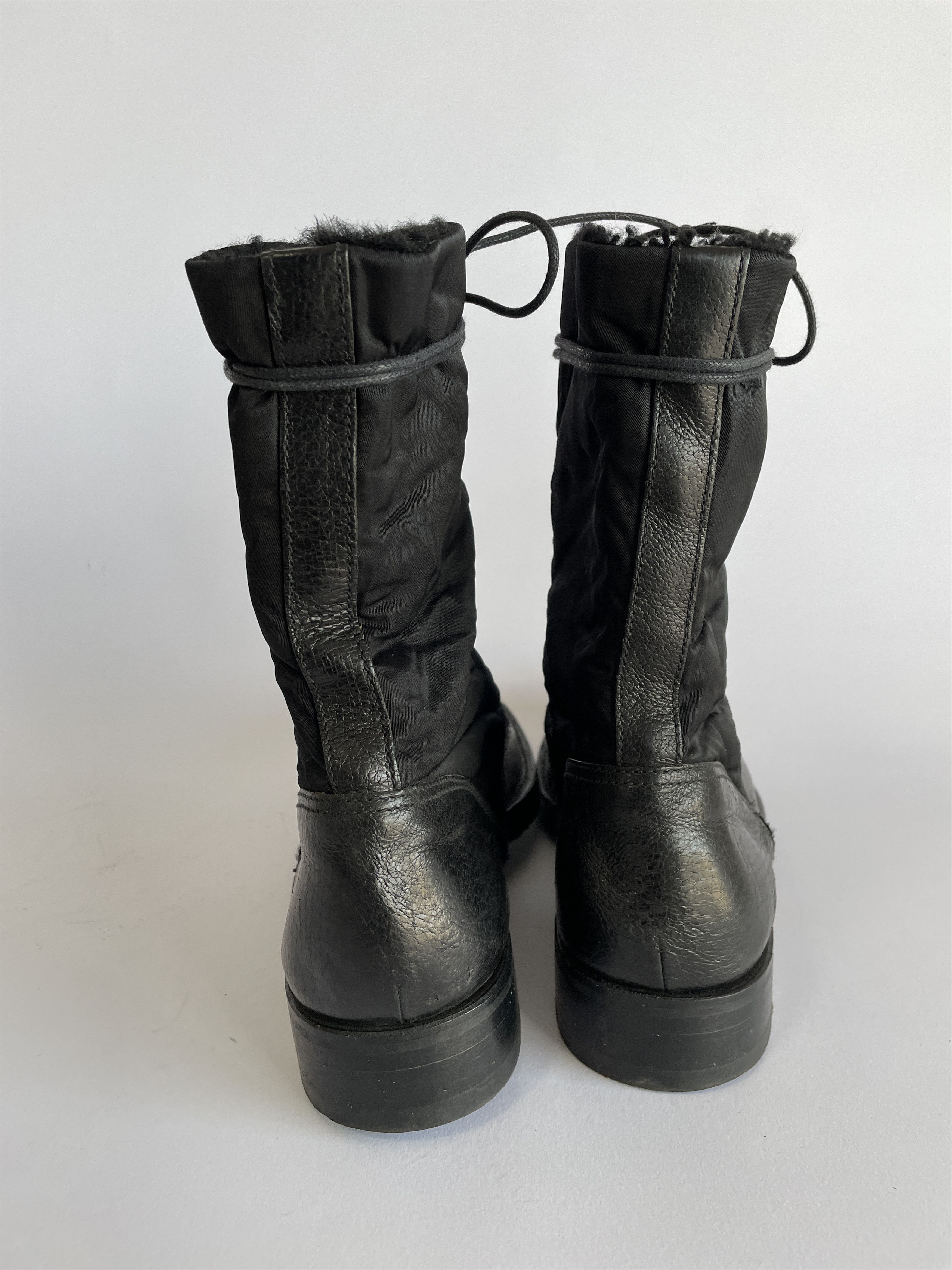 Jil Sander JIL SANDER Mens Black Leather\Nylon Combat Boots SIZE 8 UK Size US 8.5 / EU 41-42 - 5 Thumbnail