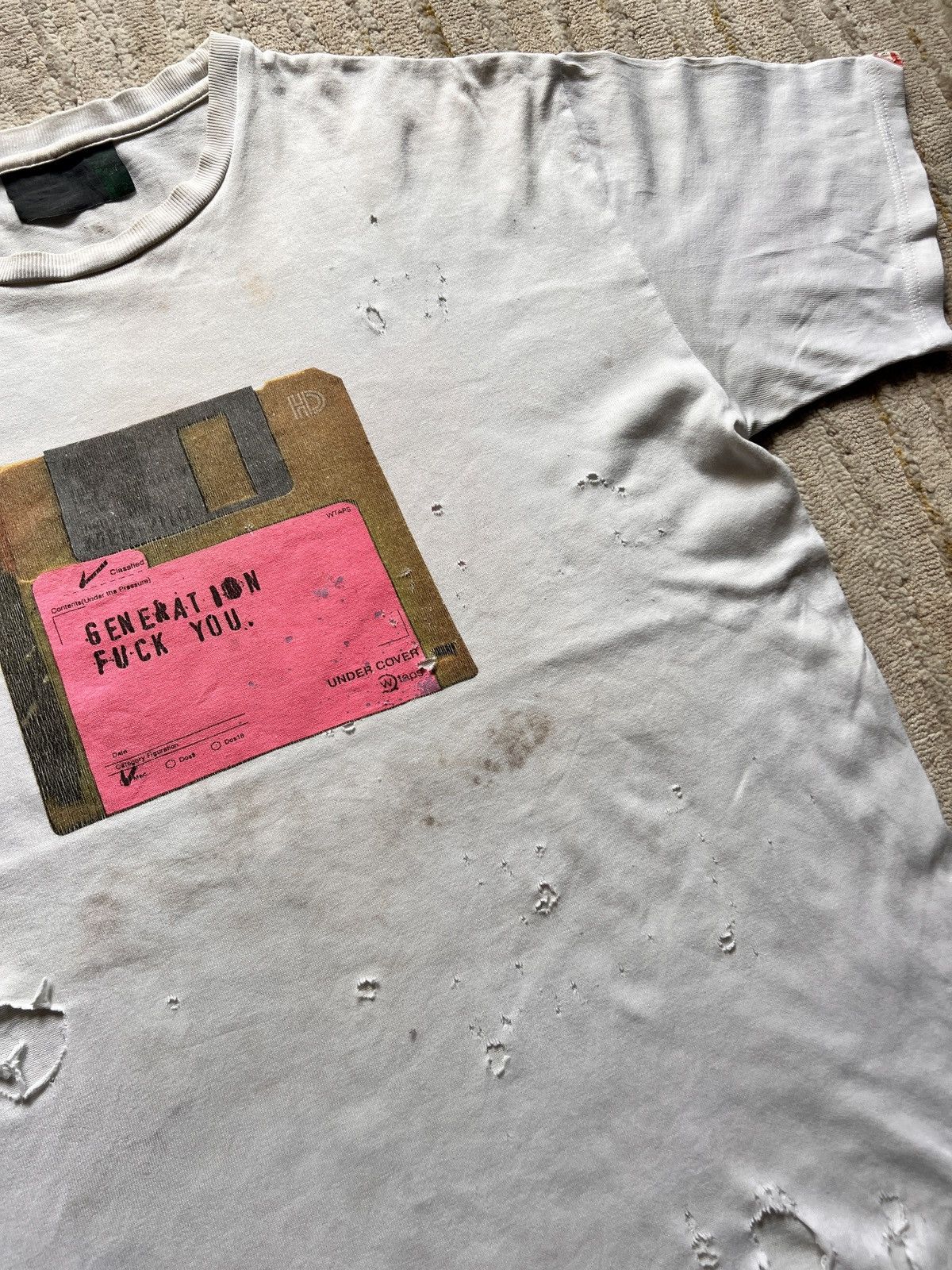 Jun Takahashi Trashed Vtg Undercover GFY x Wtaps “Overload Deadly” Tshirt Size US L / EU 52-54 / 3 - 8 Thumbnail
