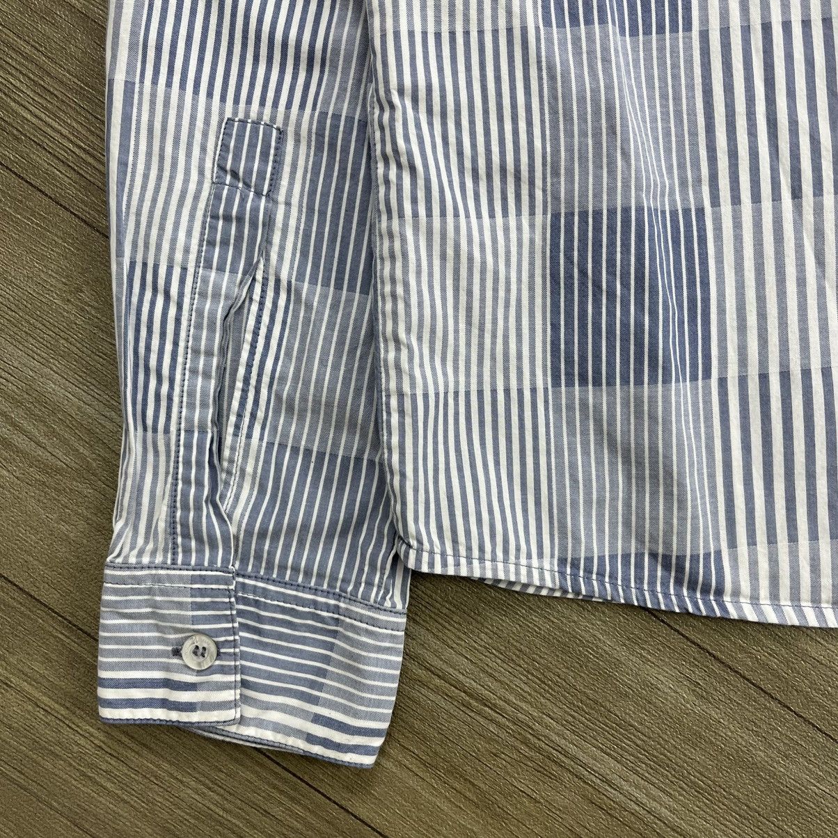 Emporio Armani Vintage Emporio Armani Striped Mandarin Collar Shirt Size US S / EU 44-46 / 1 - 12 Thumbnail