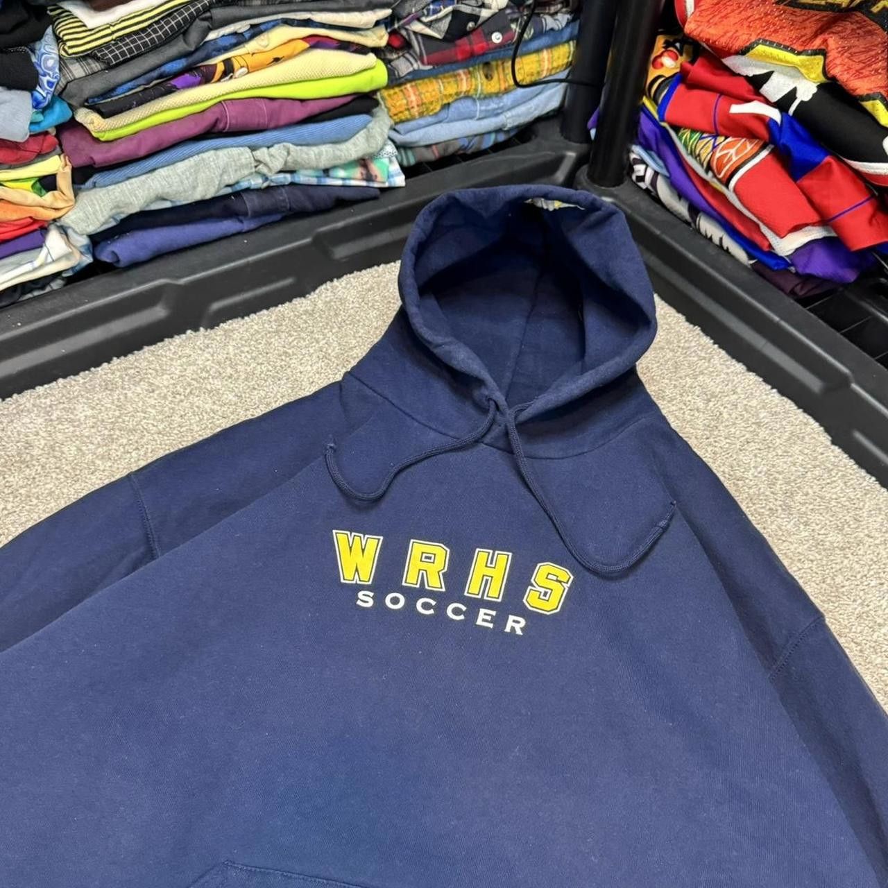 Russell Athletic × Vintage VTG 90s Russell Athletic Boxy Hoodie Size US XL / EU 56 / 4 - 2 Thumbnail