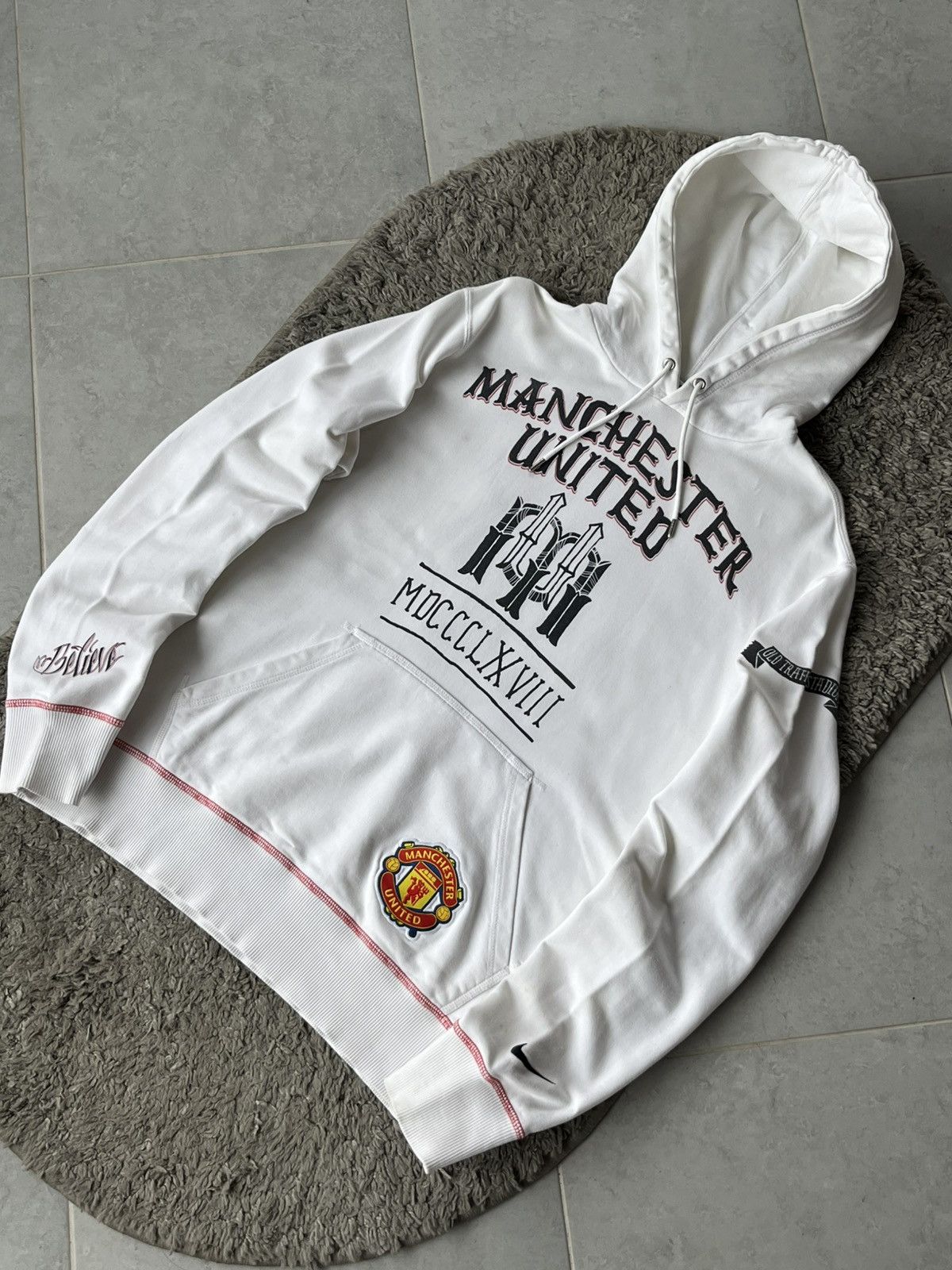 Nike Vintage Nike Hoodie Soccer Football Manchester United believ Size US M / EU 48-50 / 2 - 2 Thumbnail
