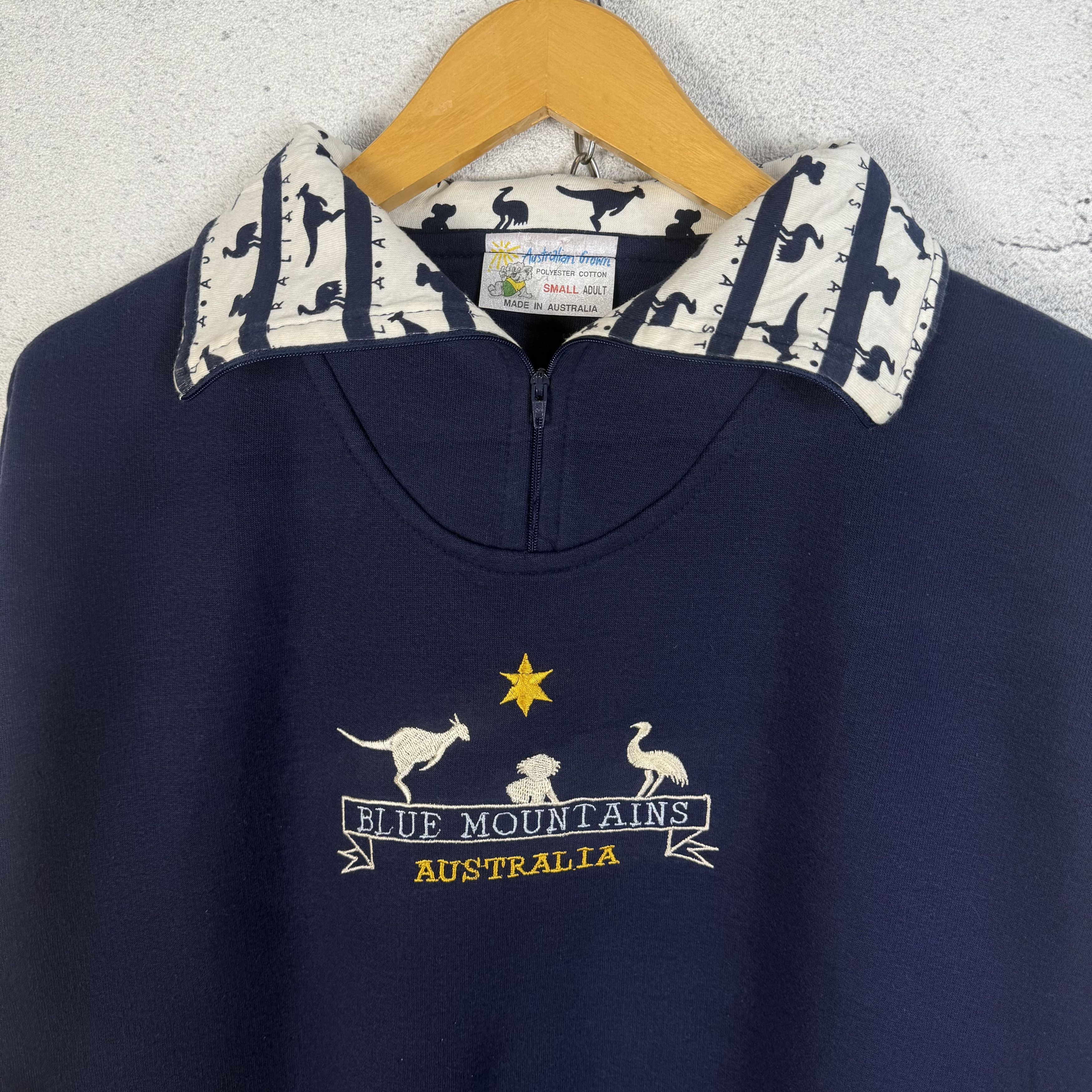 Vintage Vintage Blue Mountains Australia Half Zip Sweatshirt Size US M / EU 48-50 / 2 - 2 Thumbnail