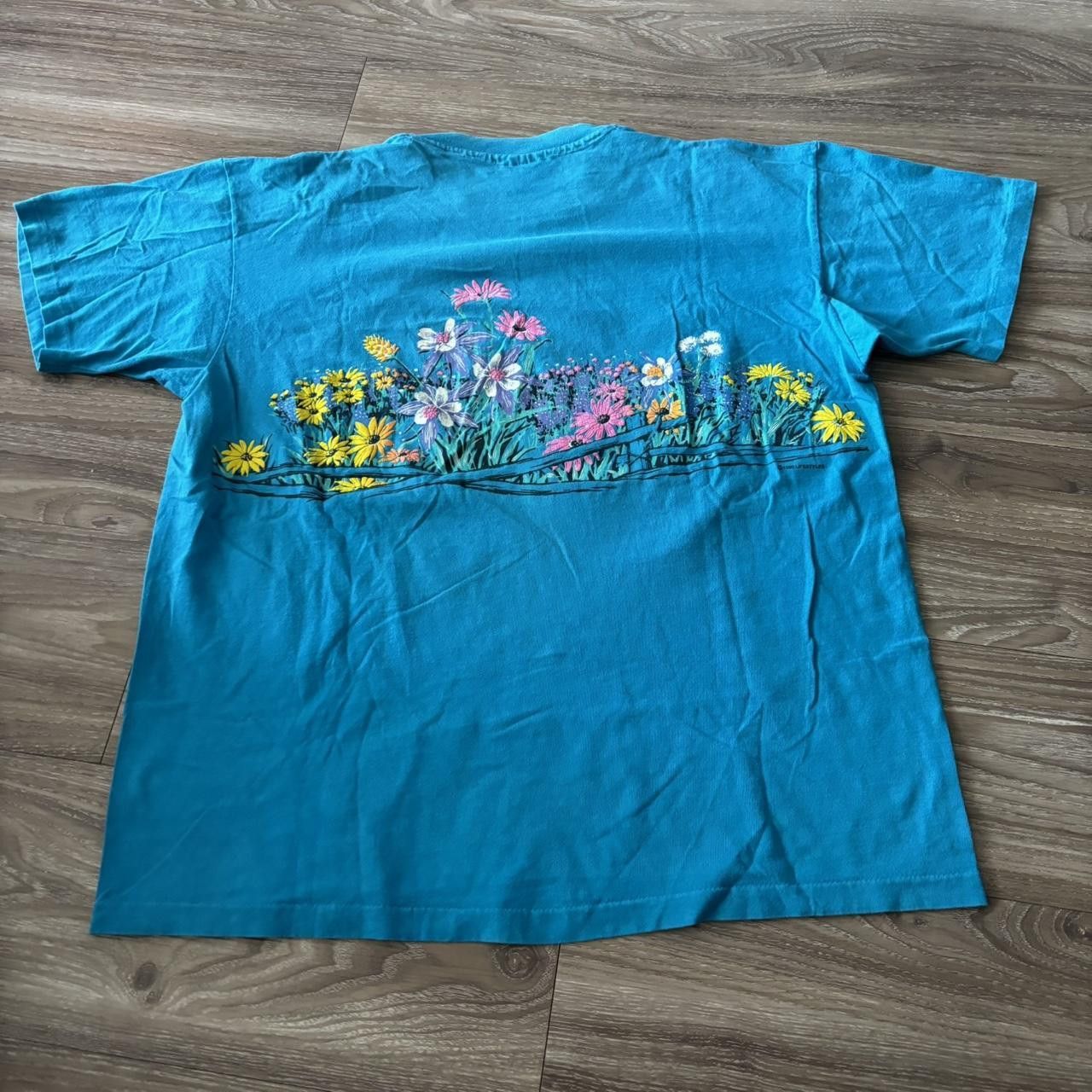 Vintage Crazy Vintage 90s Flower Garden Wrap Around Graphic Tee! Size XL Size US XL / EU 56 / 4 - 4 Thumbnail