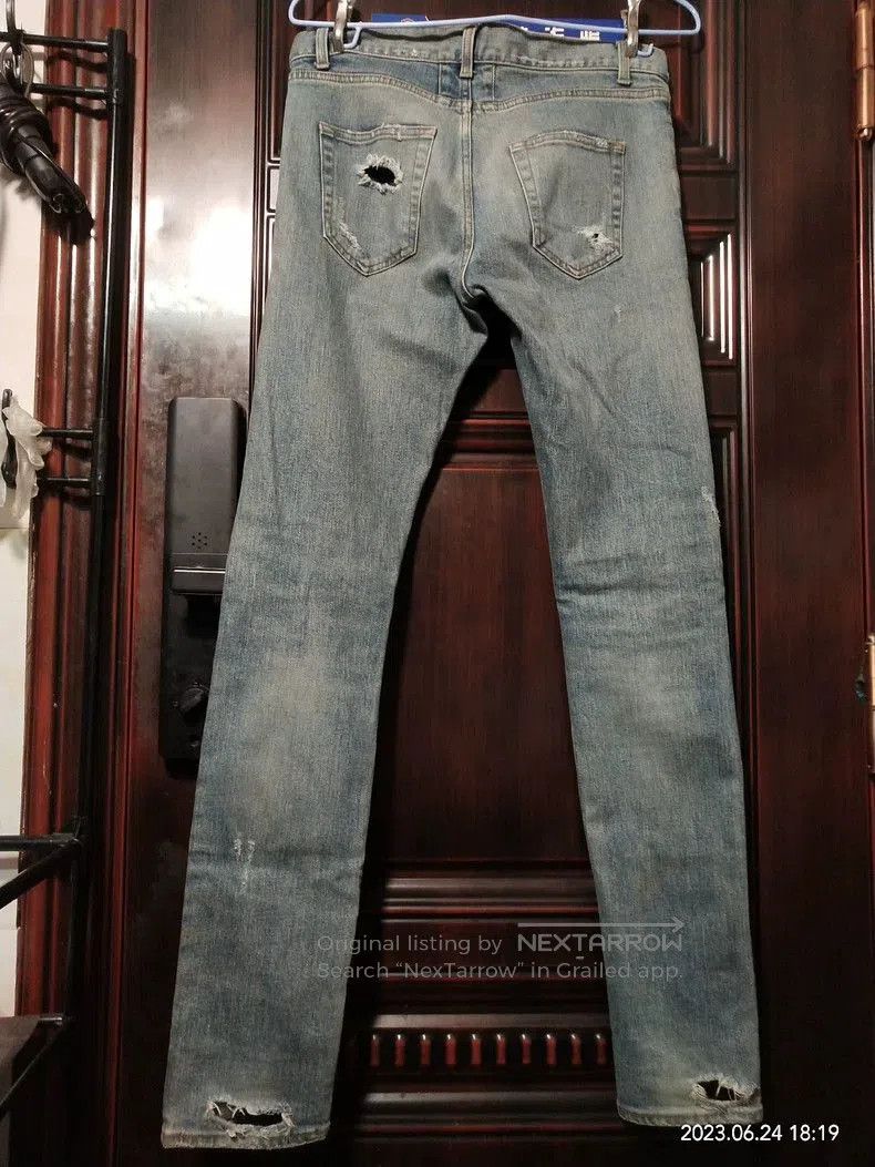 Saint Laurent Paris SLP Blue Distressed Denim Jeans. Size US 30 / EU 46 - 6 Thumbnail