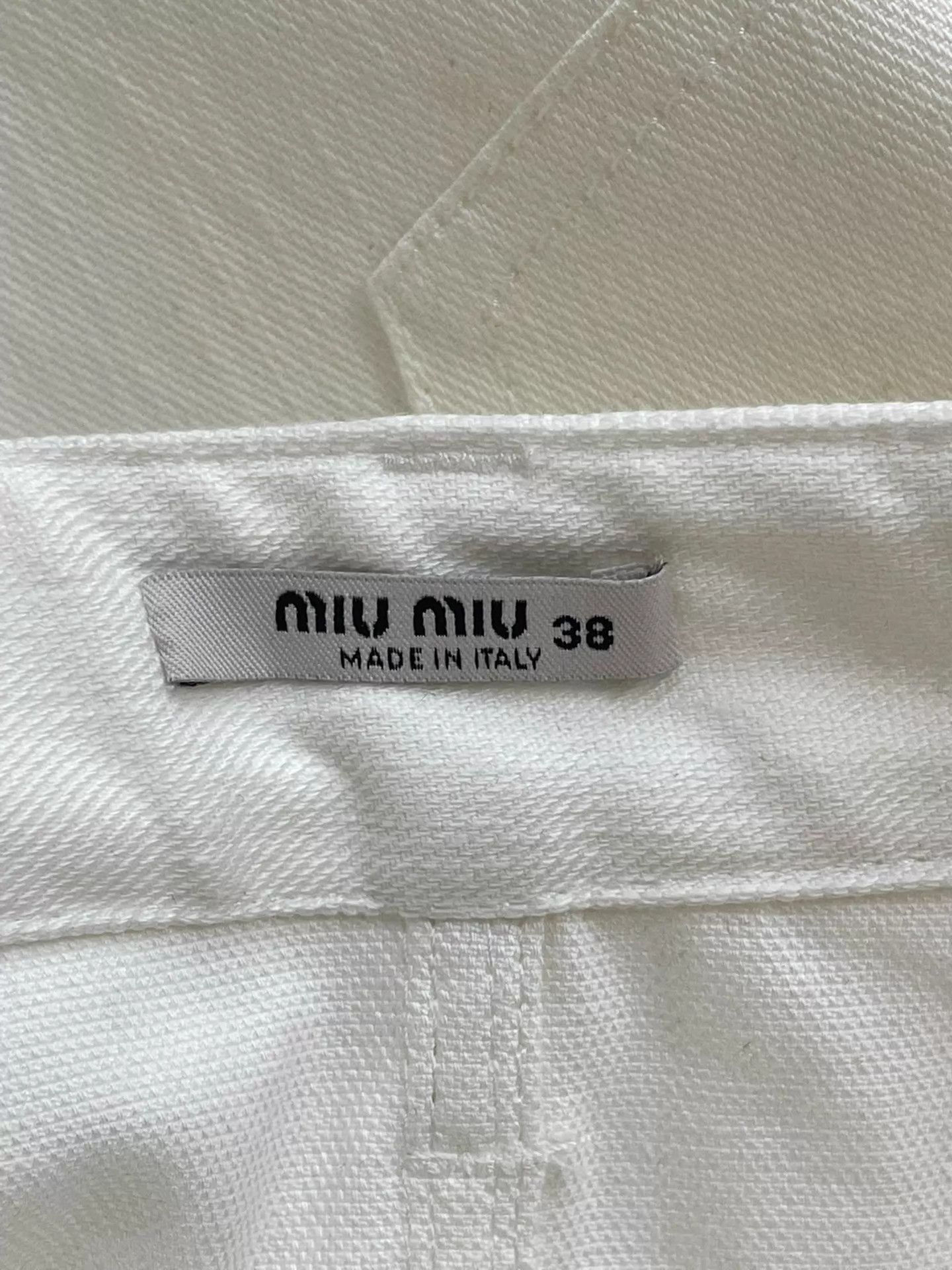 Miu Miu MIU MIU White Denim Skirt Size 38 (New, Versatile) Size 26" / US 2 / IT 38 - 3 Thumbnail
