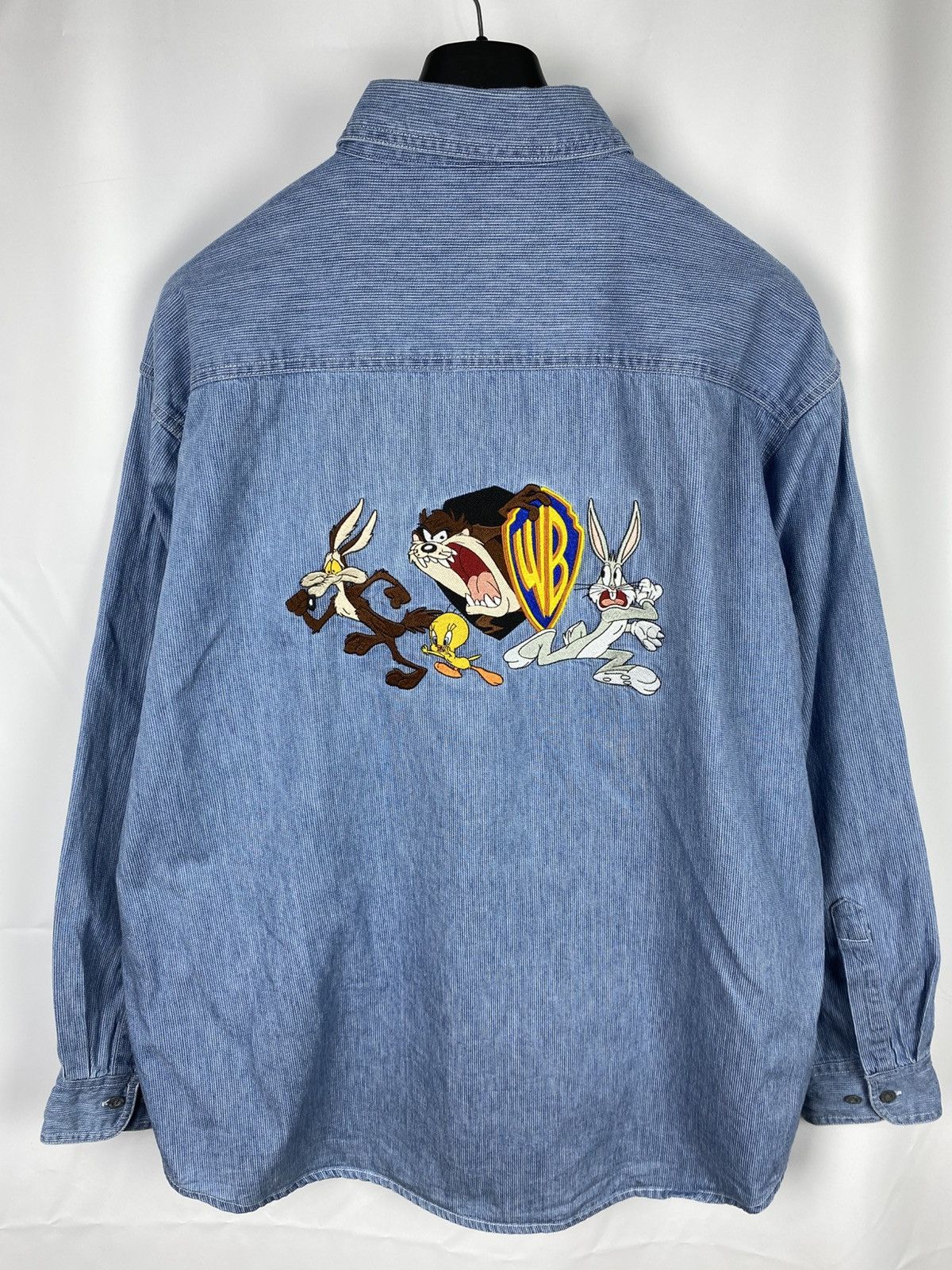 Vintage × Warner Bros Vintage Warner Bros Denim Shirt Looney Tunes Men size L 1998 Size US L / EU 52-54 / 3 - 1 Thumbnail