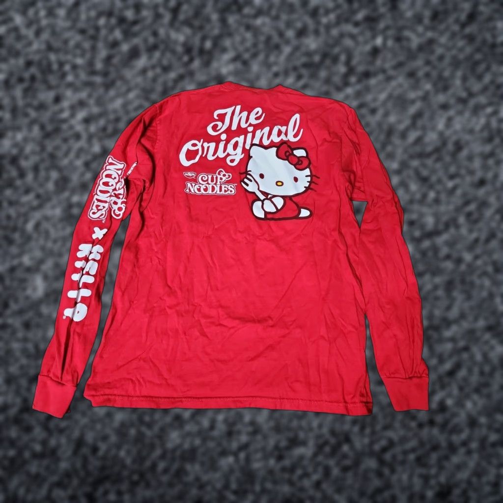 Ripple Junction Ripple Junction Hello Kitty Nissin Cup Noodles Long Sleeve T-Shirt Womens Medium Red Size M / US 6-8 / IT 42-44 - 1 Thumbnail