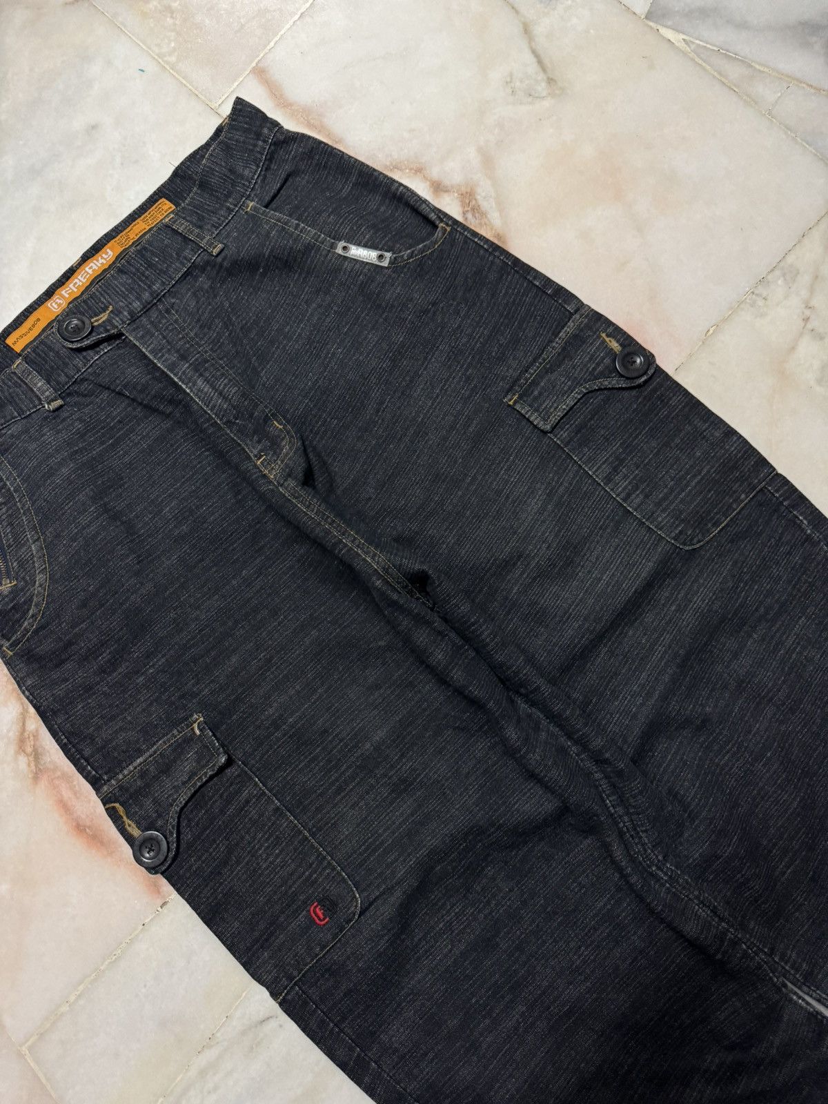 JNCO 💥INSANE BAGGY💥FREAKY F-R808 SUPER BAGGY CARGO HIP-HOP STYLE Size US 33 - 6 Thumbnail