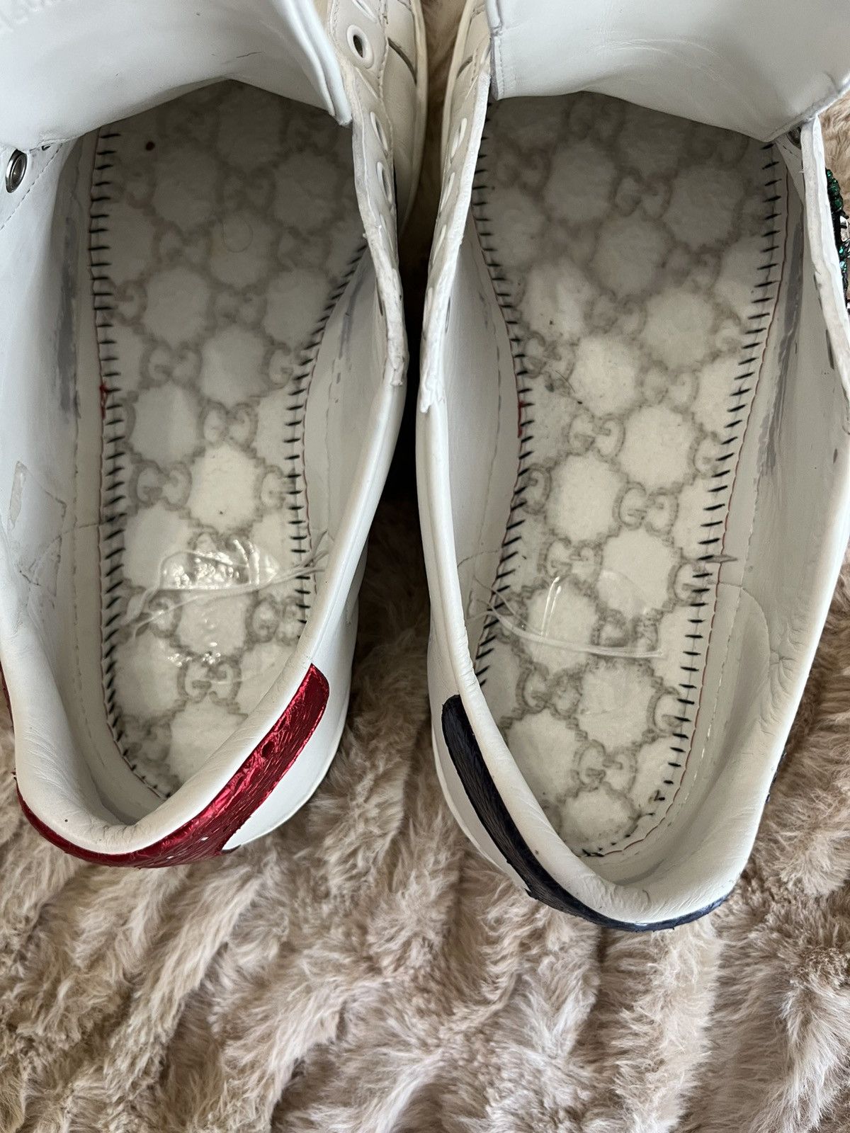 Gucci Gucci Ace Crystal Snake Sneakers Size US 7.5 / IT 37.5 - 7 Thumbnail