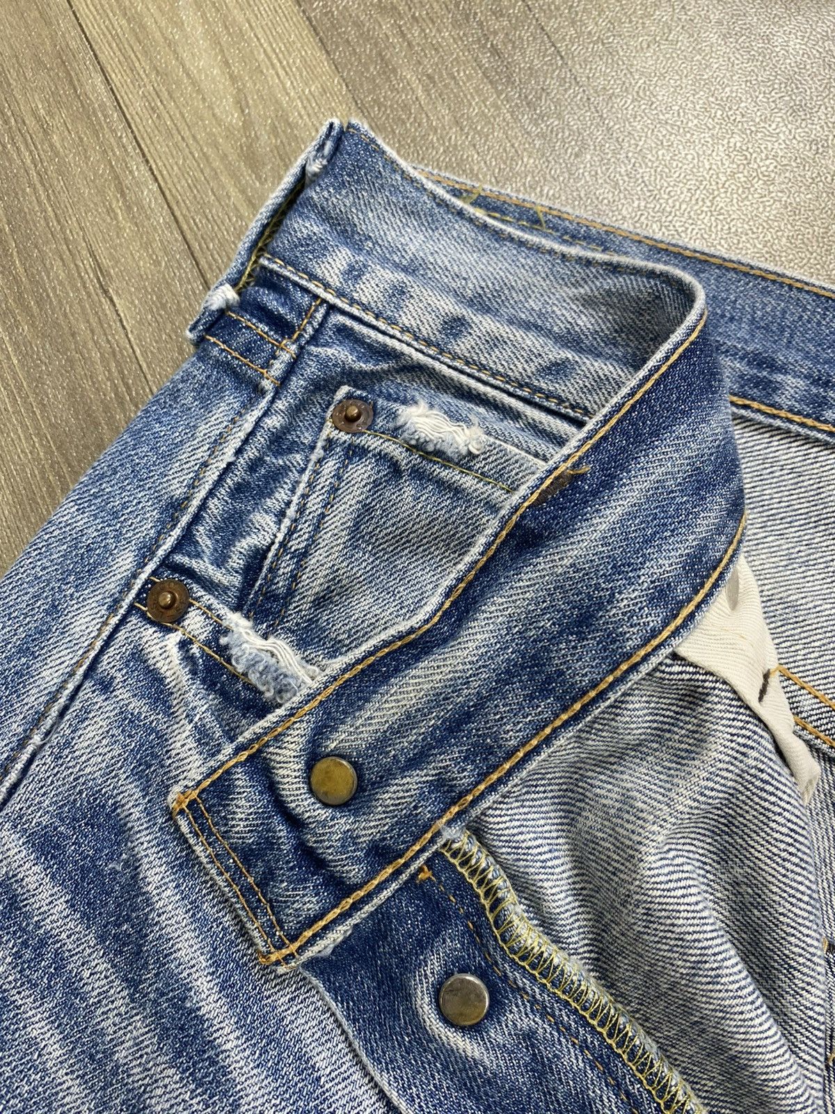 Levi's Vintage Clothing Vintage Levis LVC 501XX Distressed 36x36 Selvedge Blue Jeans Size US 36 / EU 52 - 11 Thumbnail