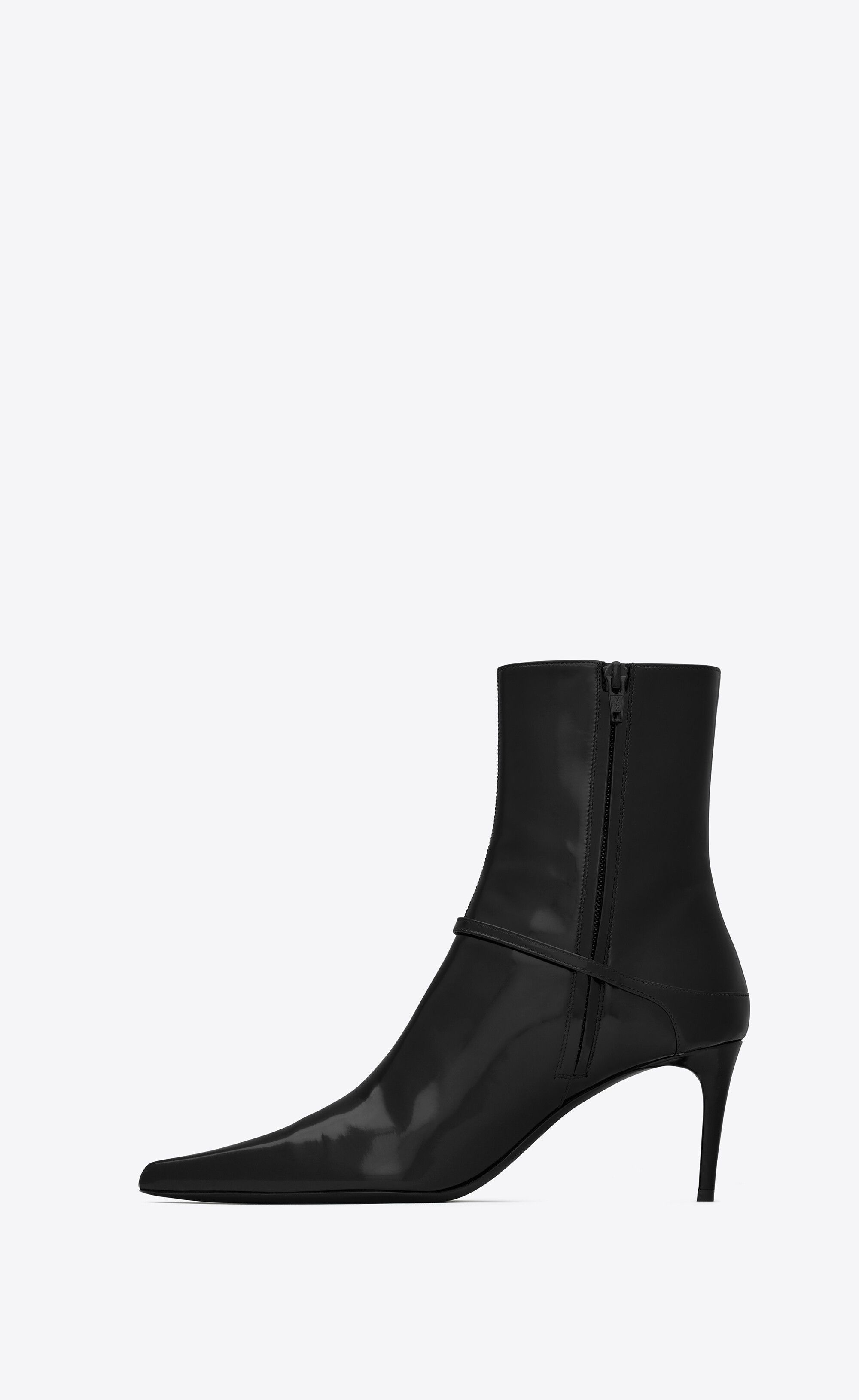 Saint Laurent Paris o1s1wg111125 Vendome Booties in Glazed Leather in Black Size US 8.5 / IT 38.5 - 3 Thumbnail