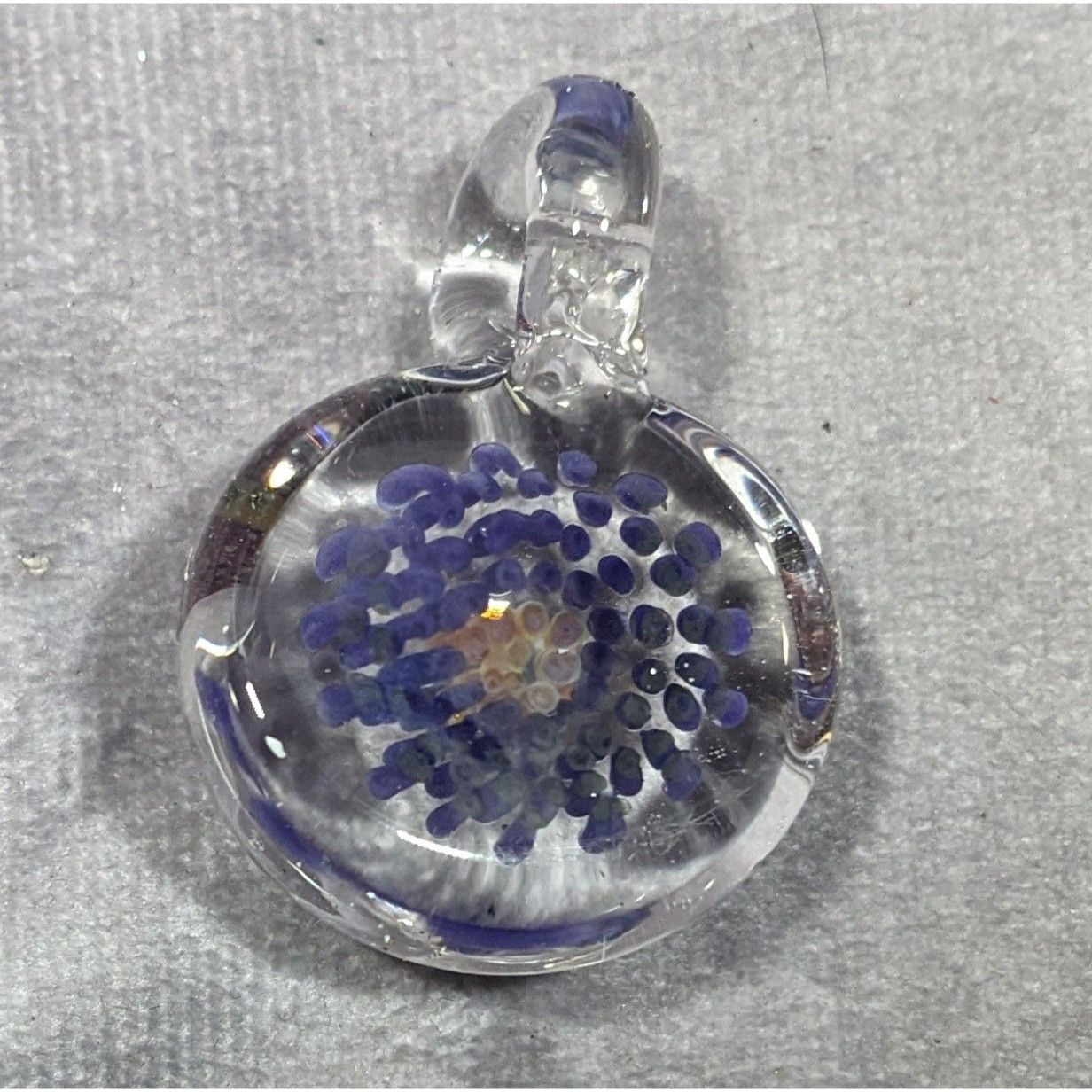 Other Floral Blue And Clear Lamp Work Glass Pendant Size ONE SIZE - 5 Thumbnail