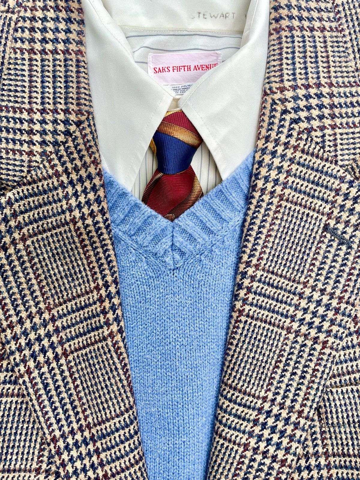 Eddie Bauer × Vintage Eddie Bauer Houndstooth Plaid Tweed Sport Coat Size 44R - 11 Thumbnail