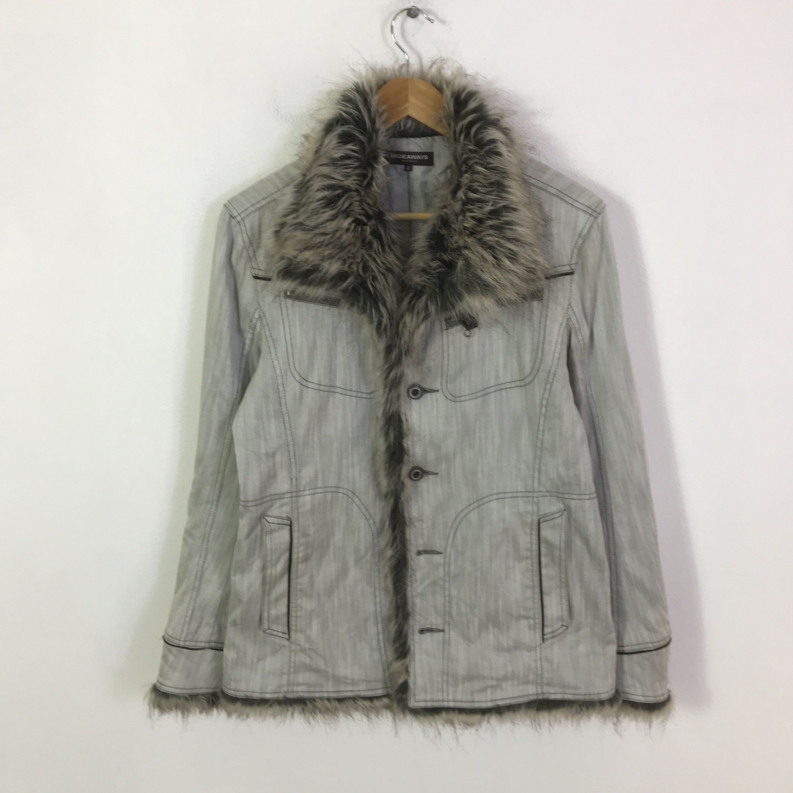 Japanese Brand hideaways Japanese Brand punk Fur Collar jacket K115B6 Size US M / EU 48-50 / 2 - 1 Thumbnail