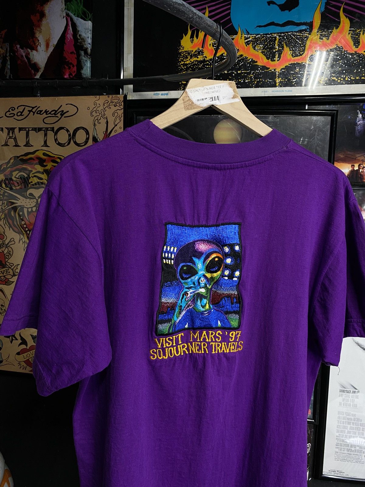 Vintage Vintage 90’s Alien T-Shirt Stoner Weed Tee Medium Size US M / EU 48-50 / 2 - 7 Thumbnail