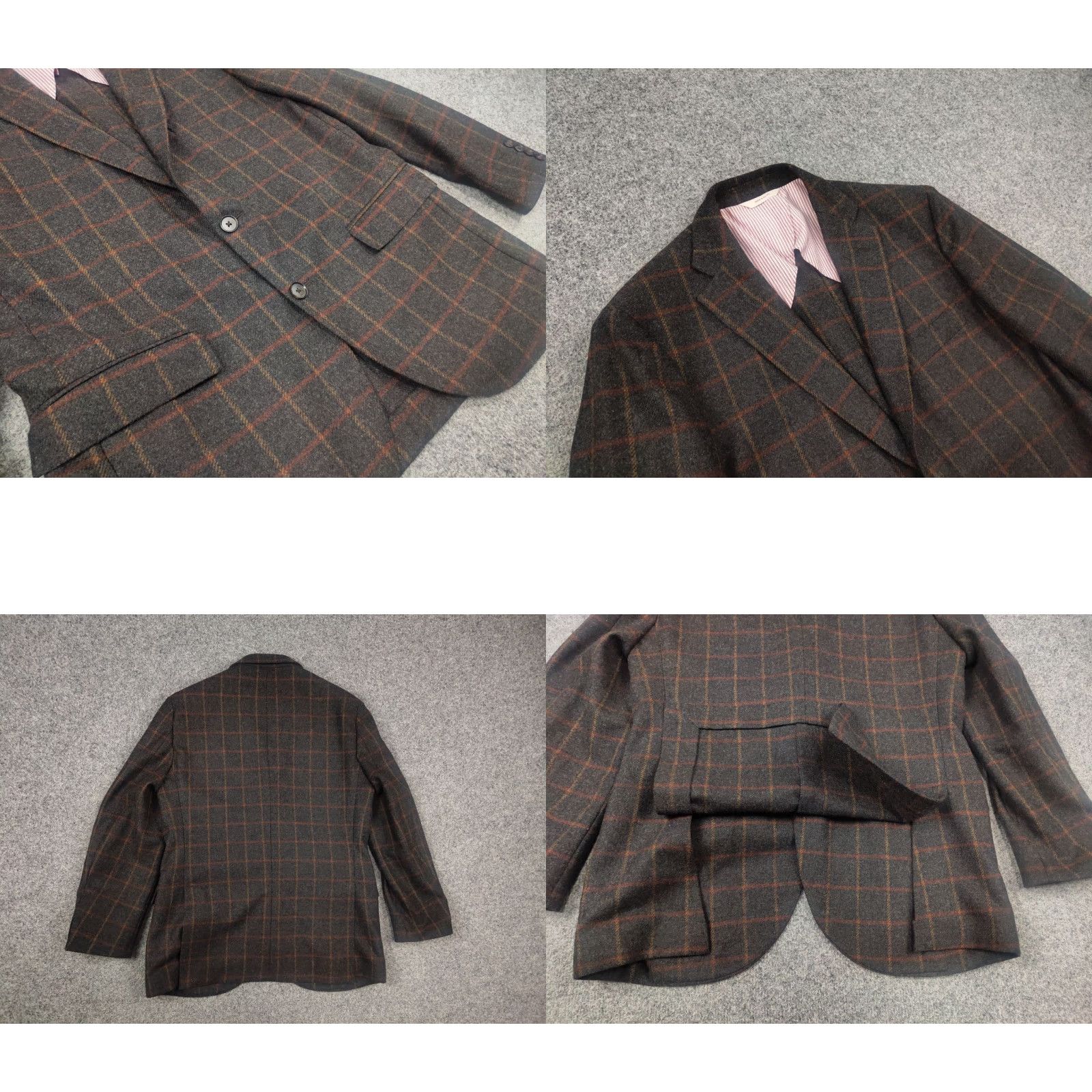 Brooks Brothers Brooks Brothers Blazer Jacket Men Regular Wool Brown Check 2 Button 2 Piece Vintage No XS LX? Size 42R - 8 Thumbnail