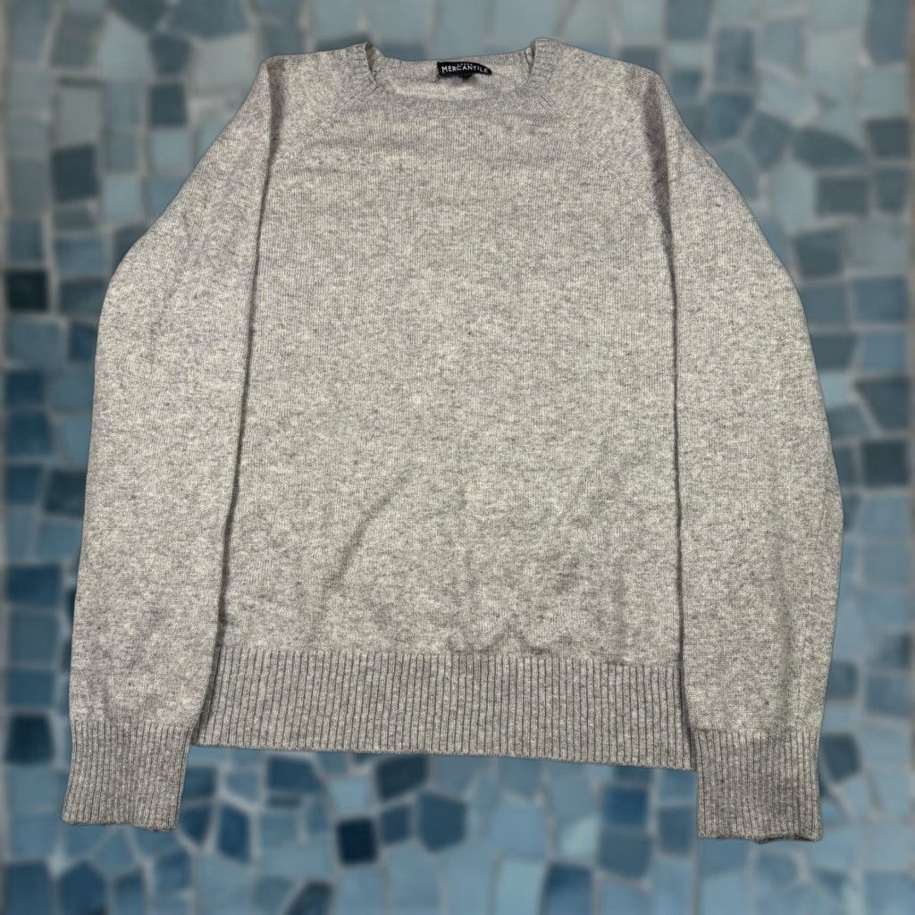 J.Crew VINTAGE J.CREW Mercantile Lambs Wool Sweater Men's XL Preppy Crewneck Pullover Heather Gray Wool Blend Knit Pullover Mens Sweater Size XL / US 12-14 / IT 48-50 - 1 Thumbnail
