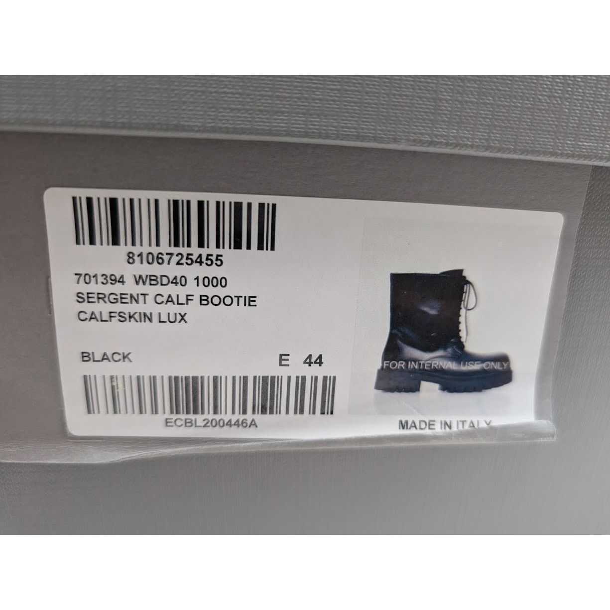 Balenciaga o1rshd1 Sergent Calf Bootie Calfskin Lux in Black Size US 11 / EU 44 - 21 Thumbnail