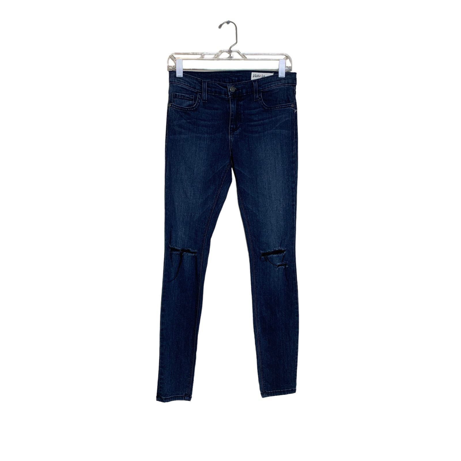 Pistola Pistola Blue “Rips” In knees Stretch Skinny Jeans size 27 Size 27" / US 4 / IT 40 - 13 Thumbnail