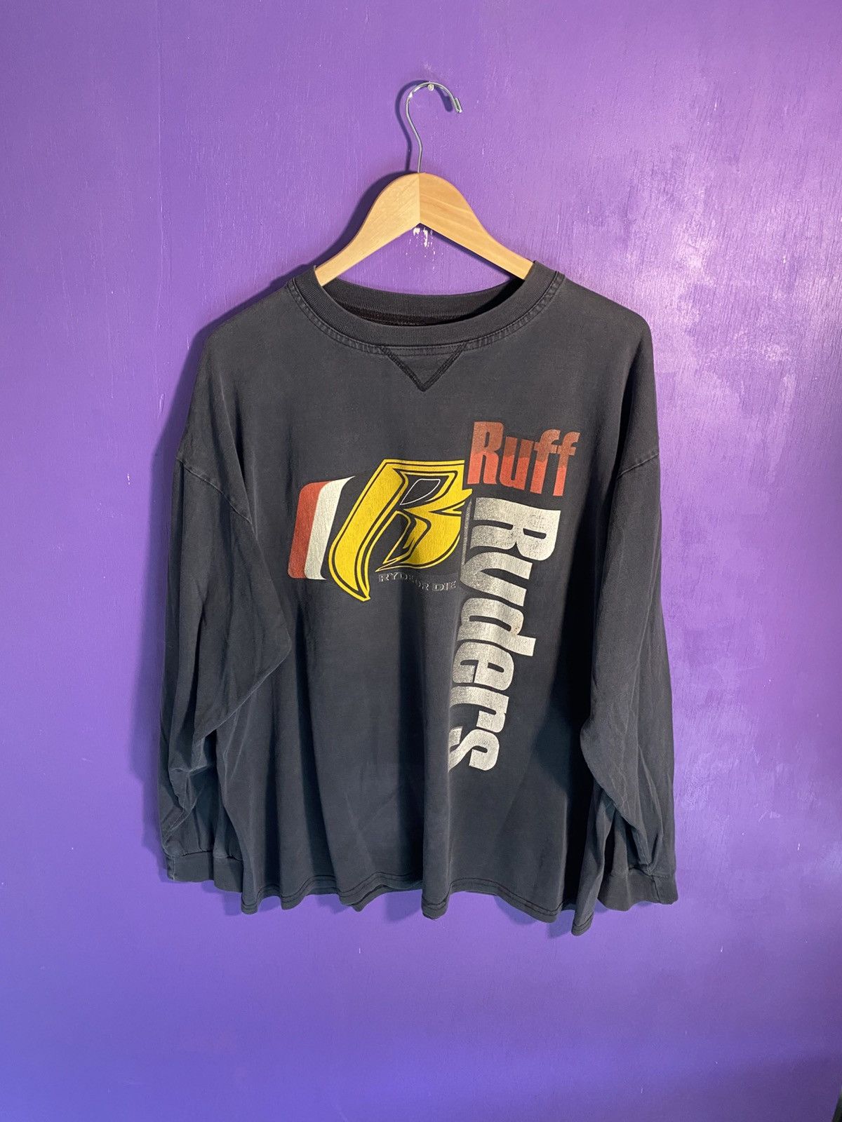 Ruff Ryders Vintage 90s Ruff Ryders ryde or die faded long-sleeve Size US XXL / EU 58 / 5 - 1 Thumbnail