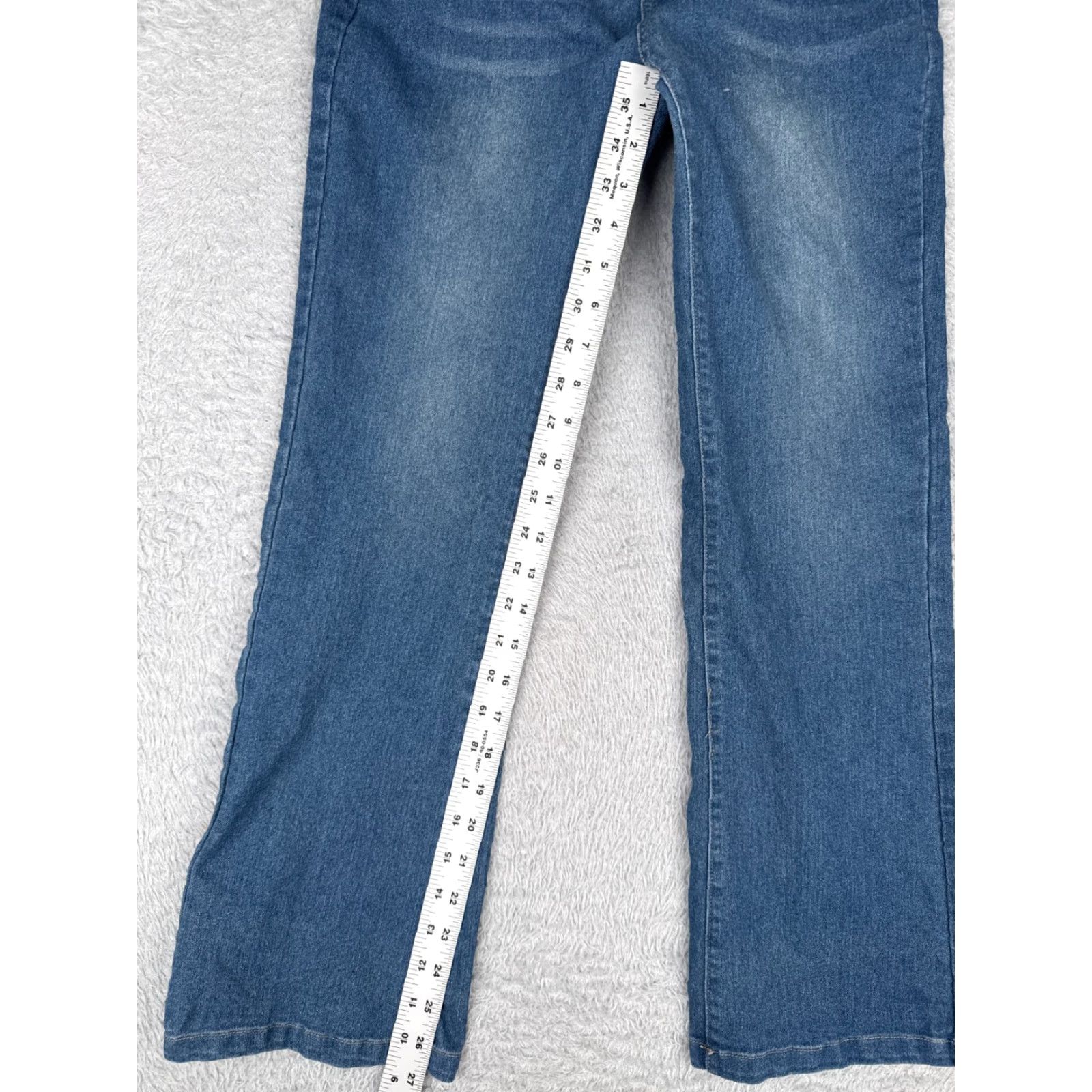 Vintage Unbranded Jeans Women 25 Blue Denim Bootcut High Rise Cotton Zip Fly Whiskers 25x27 Size 42" / US 20 - 7 Thumbnail