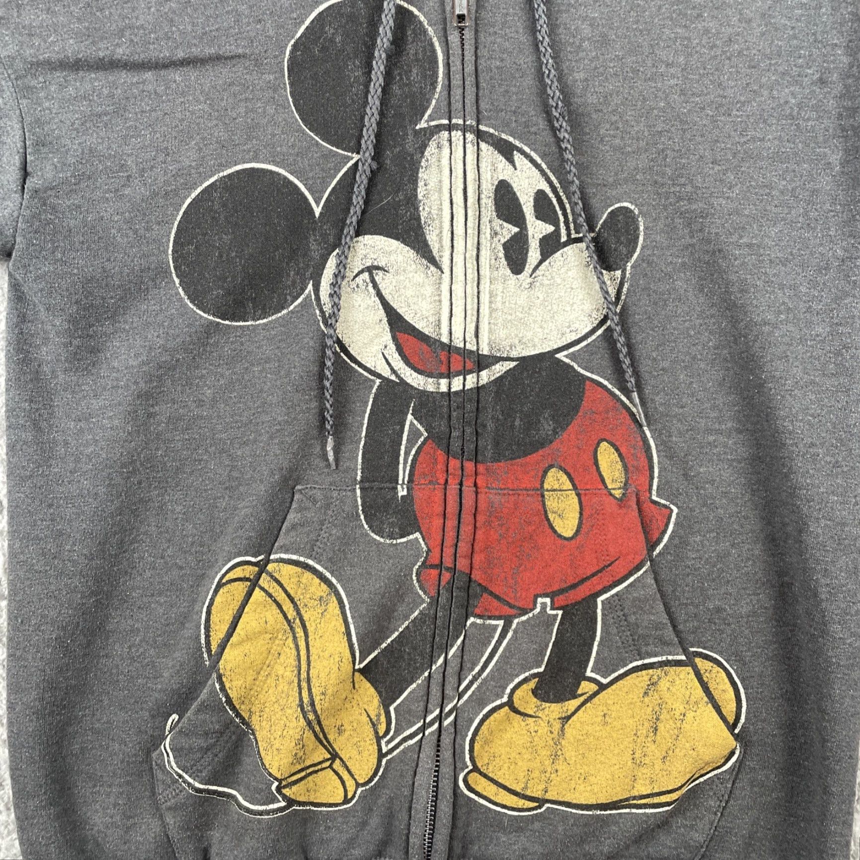 Hanes Disney Hanes Men’s Small Zip Up Hoodie Mickey Mouse Graphic Gray S Size US S / EU 44-46 / 1 - 2 Thumbnail