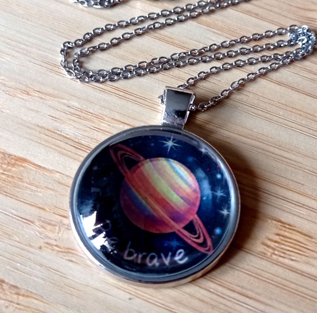 Hysteric Glamour × Japanese Brand × Vintage Punk Tiny Planet Saturn Stainless Steel Silver Necklace RARE Size ONE SIZE - 5 Thumbnail
