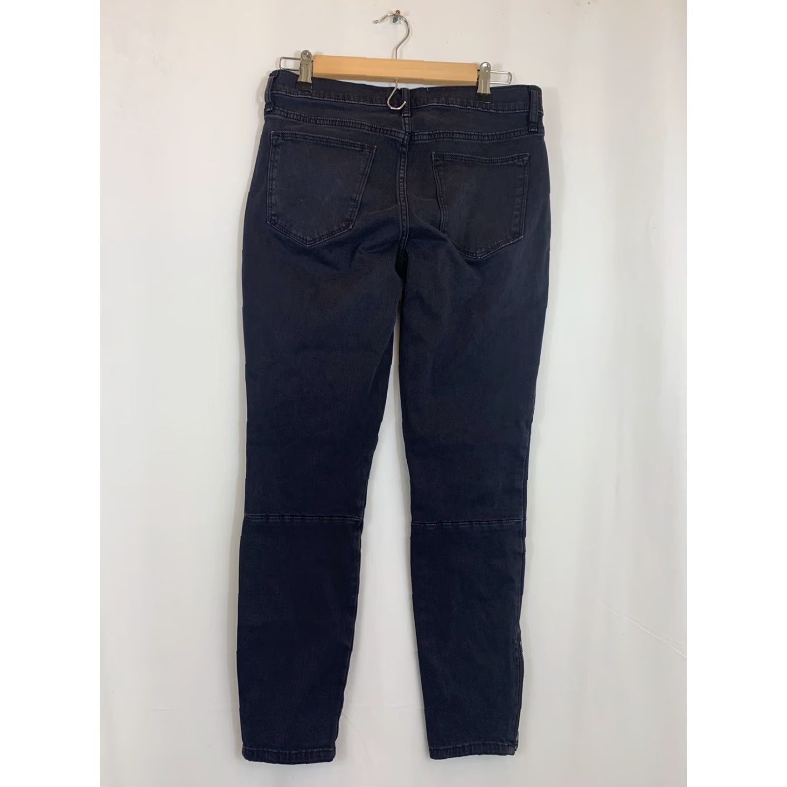 Gap VINTAGE Gap Womens Jeans Skinny Black Moto Denim Pockets Zipper 29 Size 29" - 6 Thumbnail