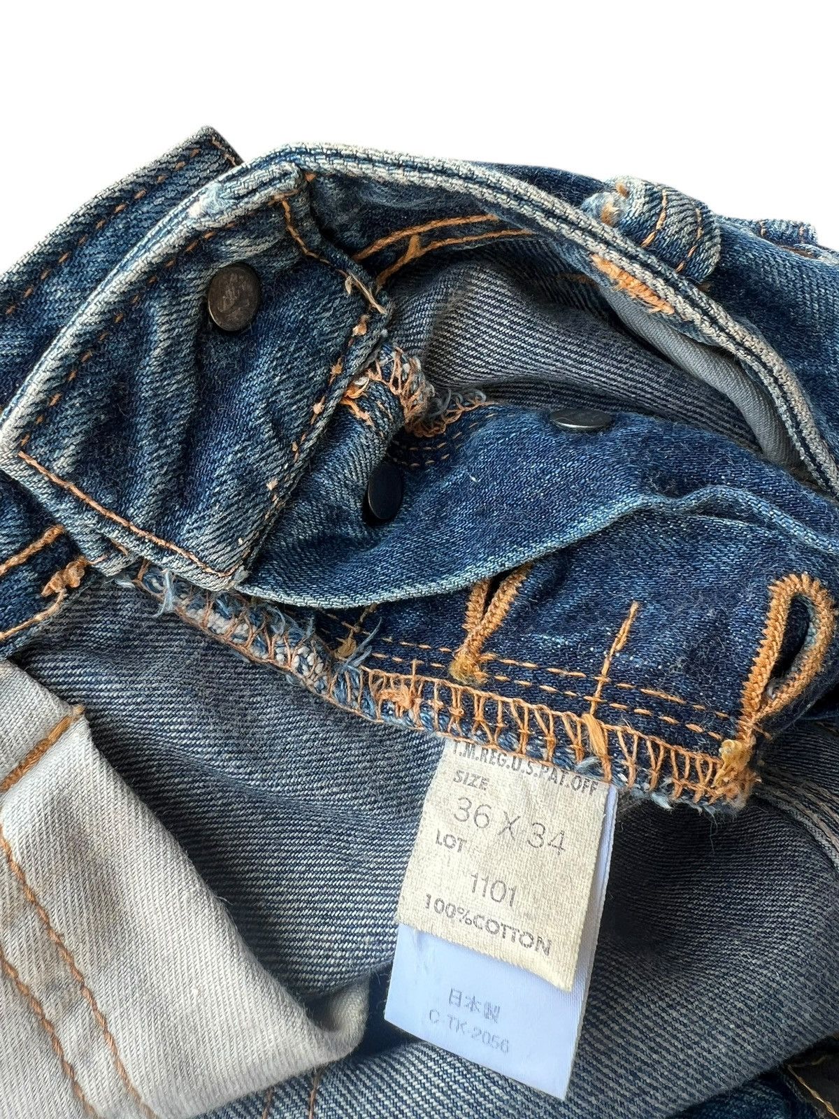 Lee × Vintage 90s Lee Cowboy Union Made Mud Denim Selvedge Jeans Size US 36 / EU 52 - 24 Thumbnail