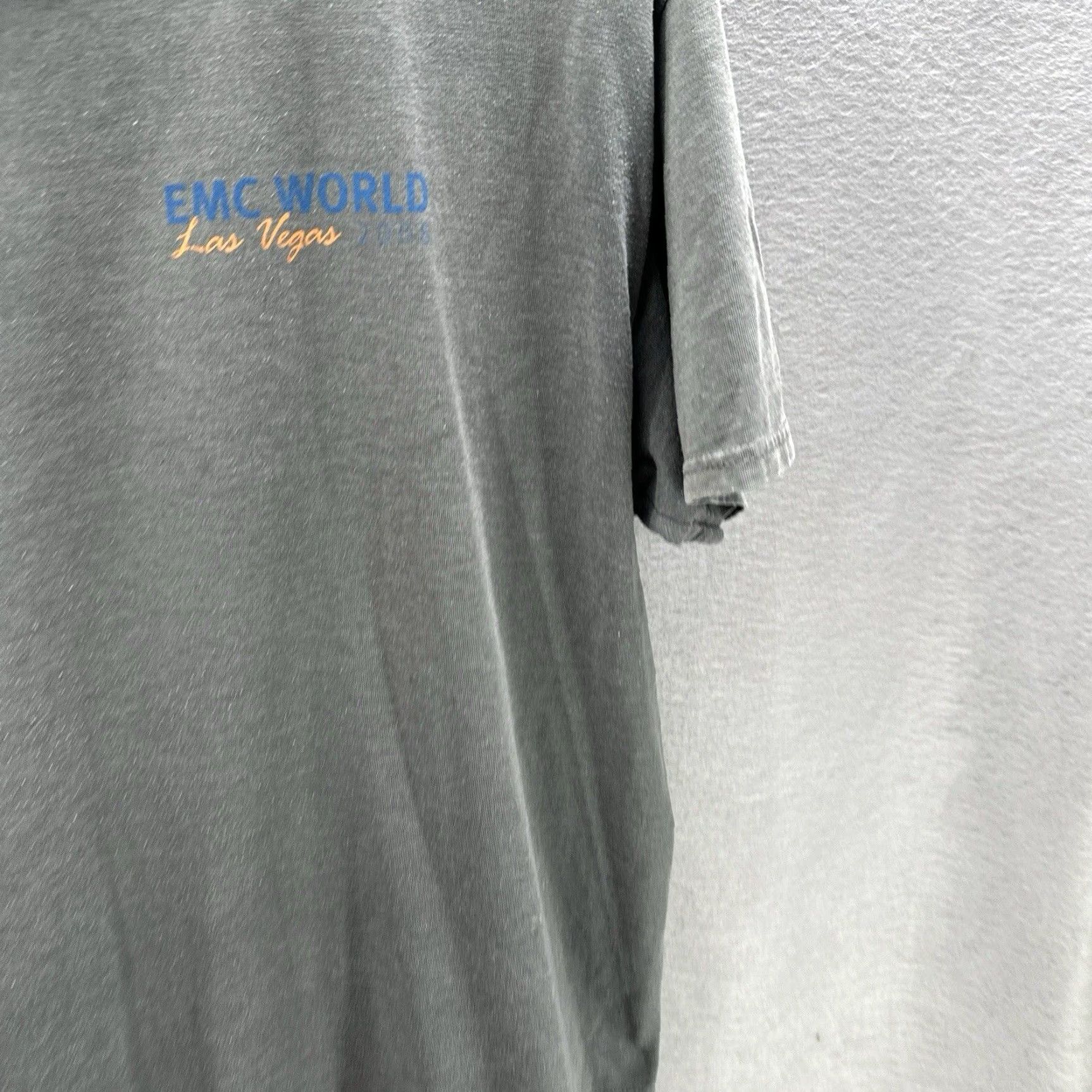 Hanes VINTAGE Hanes T-Shirt Shirt Mens XL Gray 90s Retro EMC World Las Vegas 2008 Double-Sided Beefy Tee Size US XL / EU 56 / 4 - 5 Thumbnail