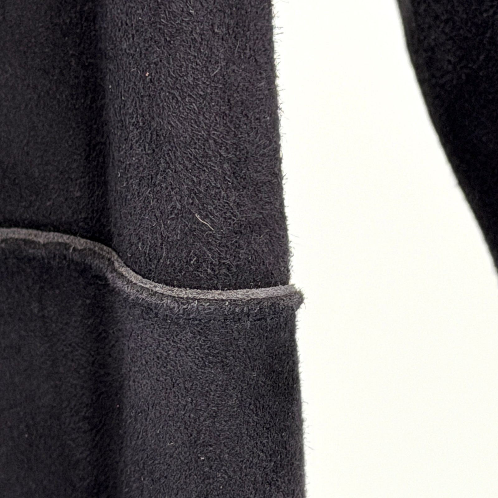 Jigsaw Gray Dark Charcoal Reversible Genuine Suede Fringe Jacket Size S / US 4 / IT 40 - 3 Thumbnail