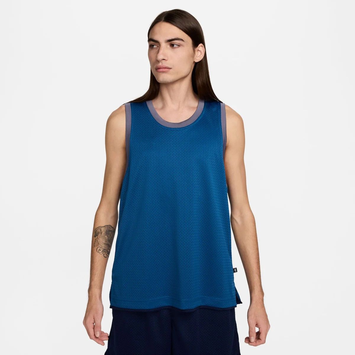 Nike NIKE SB Basketball Jersey Top Blue Gray Reversible Mesh Size US M / EU 48-50 / 2 - 8 Thumbnail