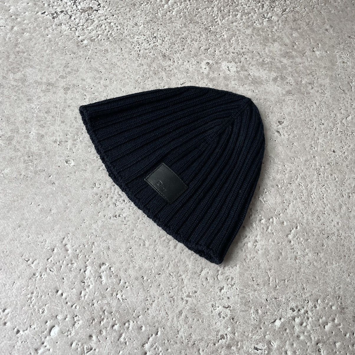 Dior DIOR HOMME Leather Patch Logo Stretched Wool Beanie Hat Size ONE SIZE - 9 Thumbnail