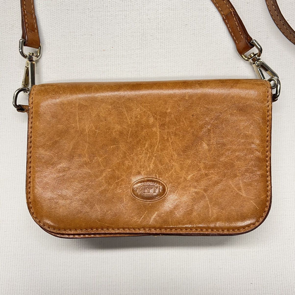 Vera Pelle × Vintage VTG Vera Pelle Leather Bag Brown Crossbody Purse Strap Size ONE SIZE - 2 Thumbnail