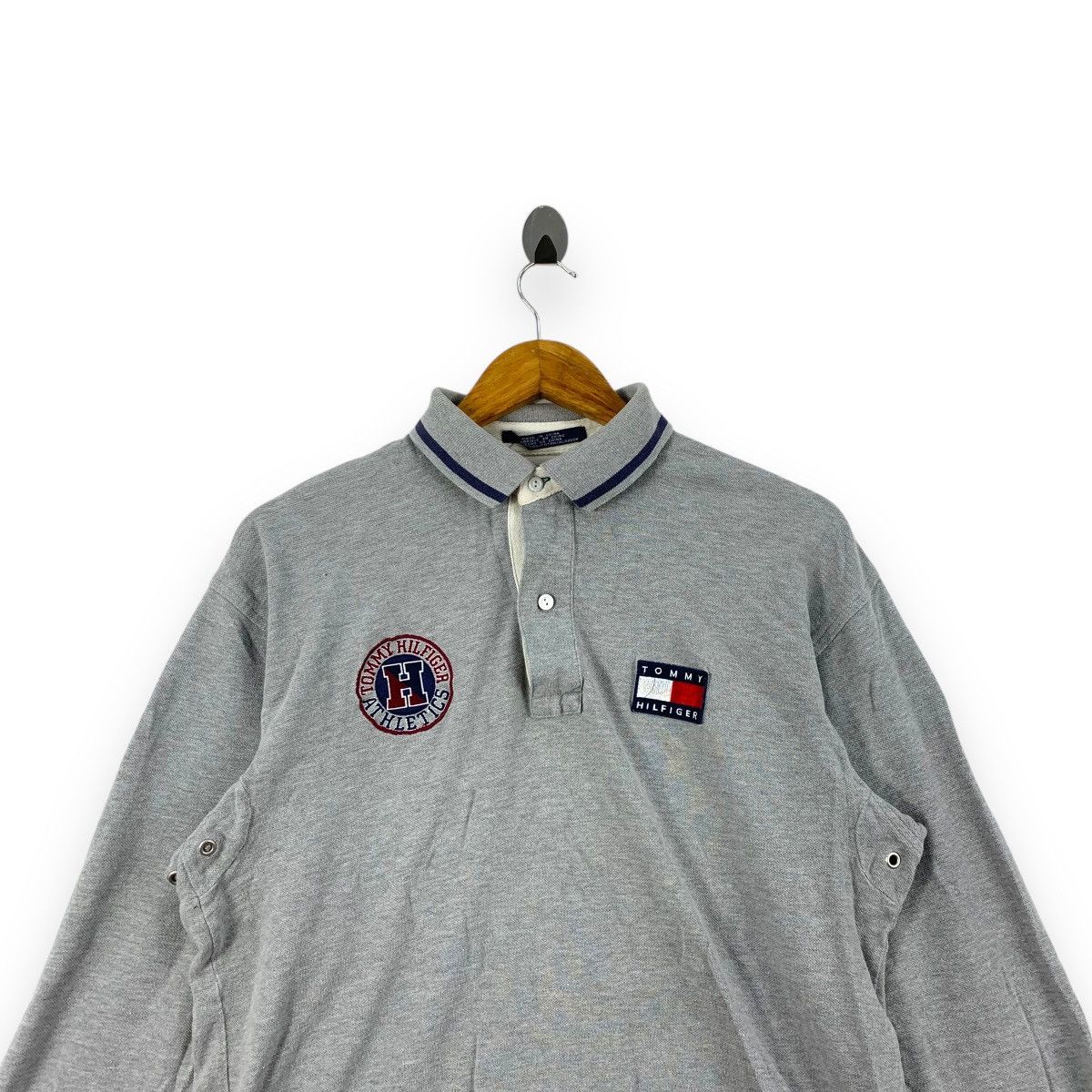 Tommy Hilfiger Vintage TOMMY HILFIGER ATHLETICS Rowing Polo Tee Shirt Top Size US L / EU 52-54 / 3 - 2 Thumbnail