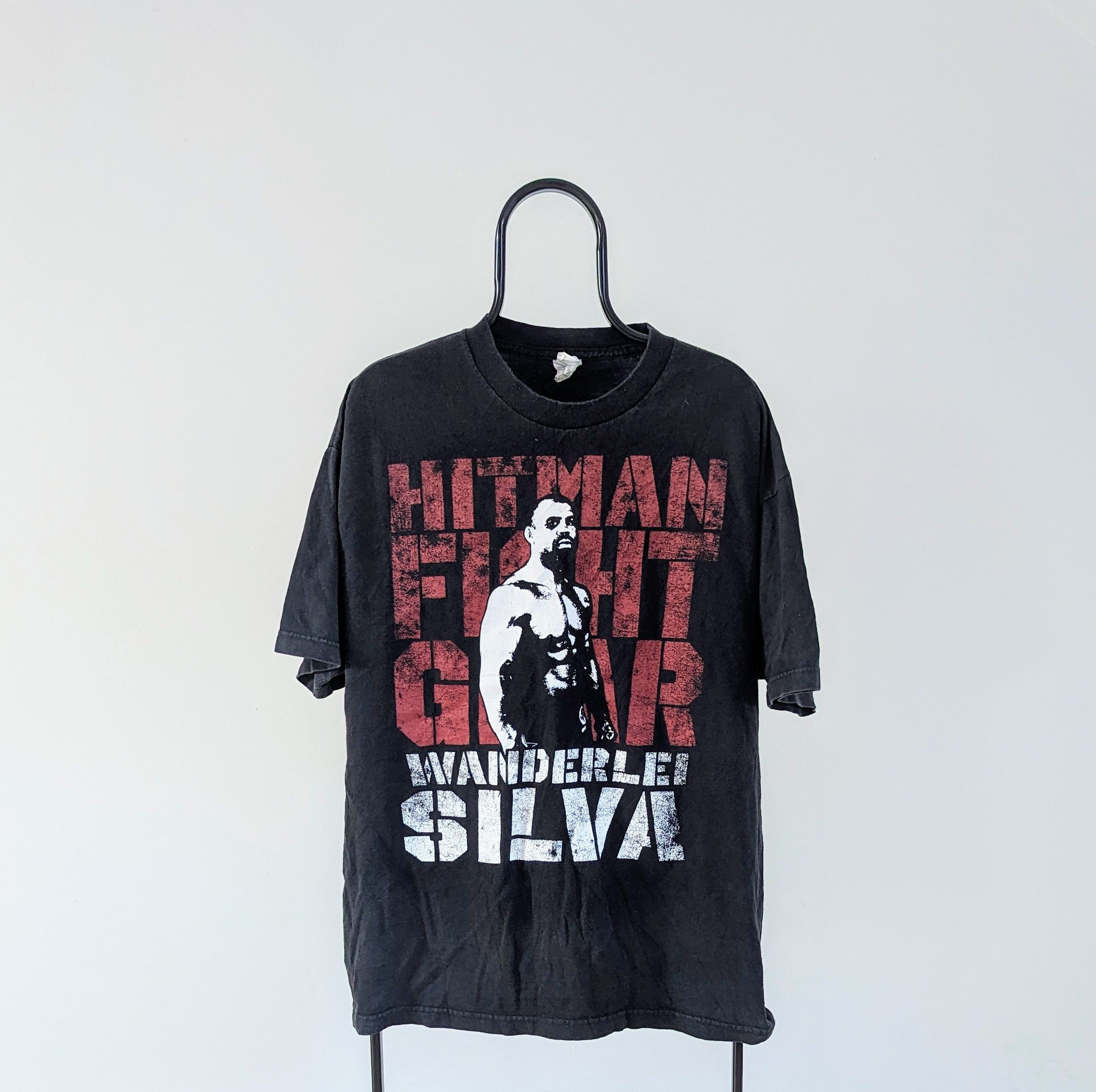 image of Wanderlei Silva Wang Hitman Fight Gear Ufc Vintage Tee in Black, Men's (Size XL)