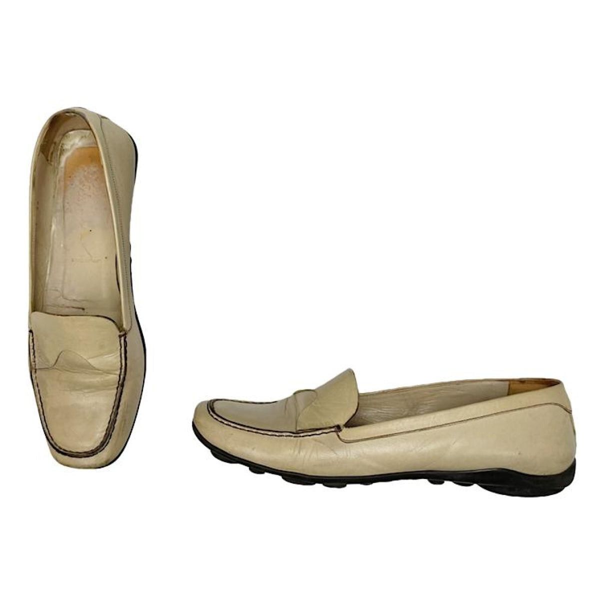 Prada Monolith Beige Leather Flat Size US 8 / IT 38 - 1 Thumbnail