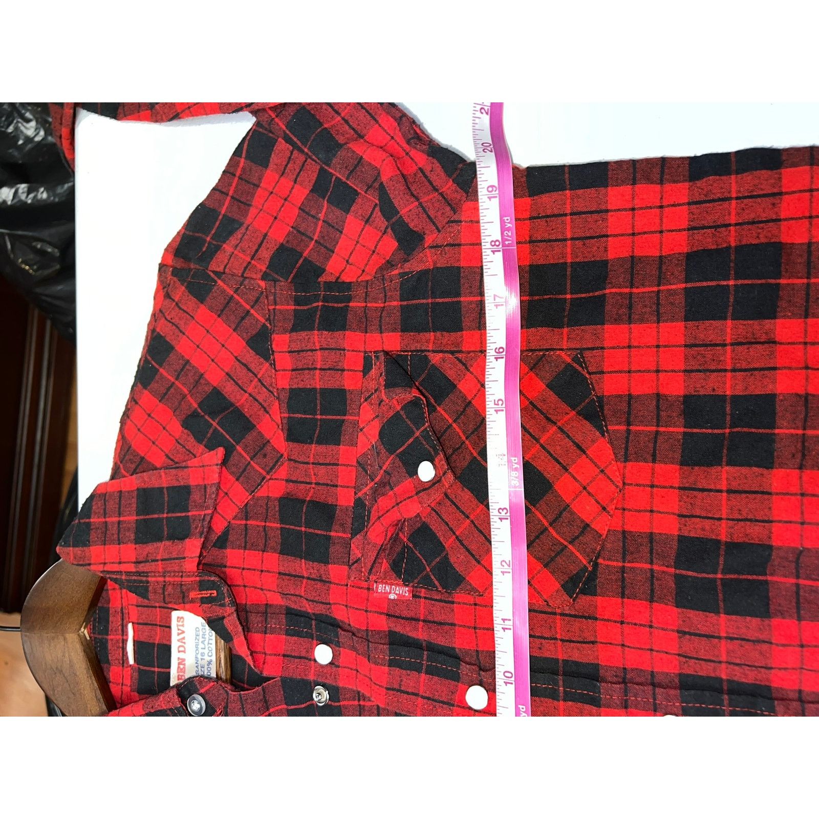 Ben Davis Vintage 70s 80s Ben David Sanforized Red Pearl Snap Shirt M Size US M / EU 48-50 / 2 - 10 Thumbnail