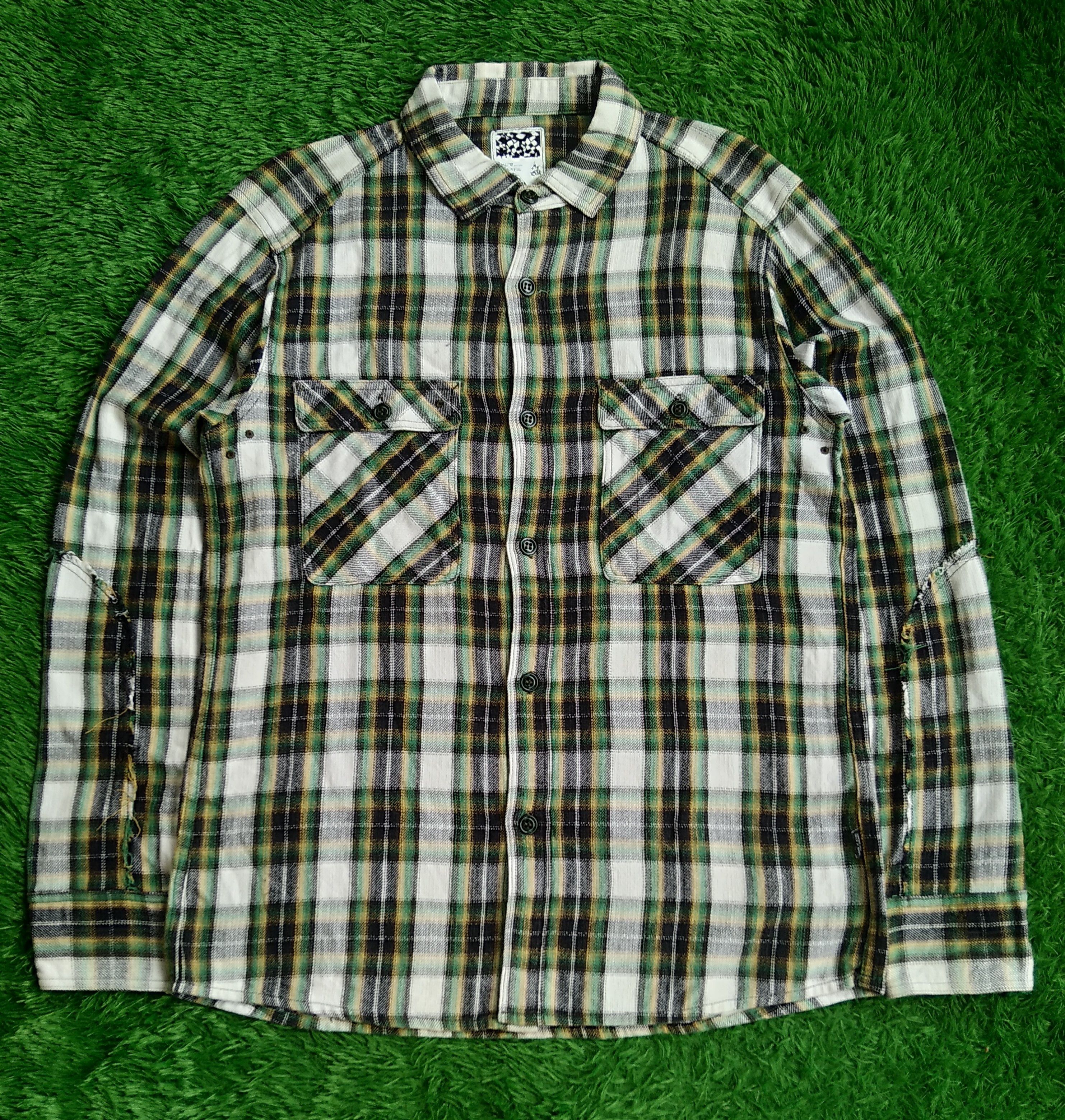 If Six Was Nine × Japanese Brand VTG BAL. INC ©2008 Distressed Plaid Flannel Shirt Size US XL / EU 56 / 4 - 2 Thumbnail