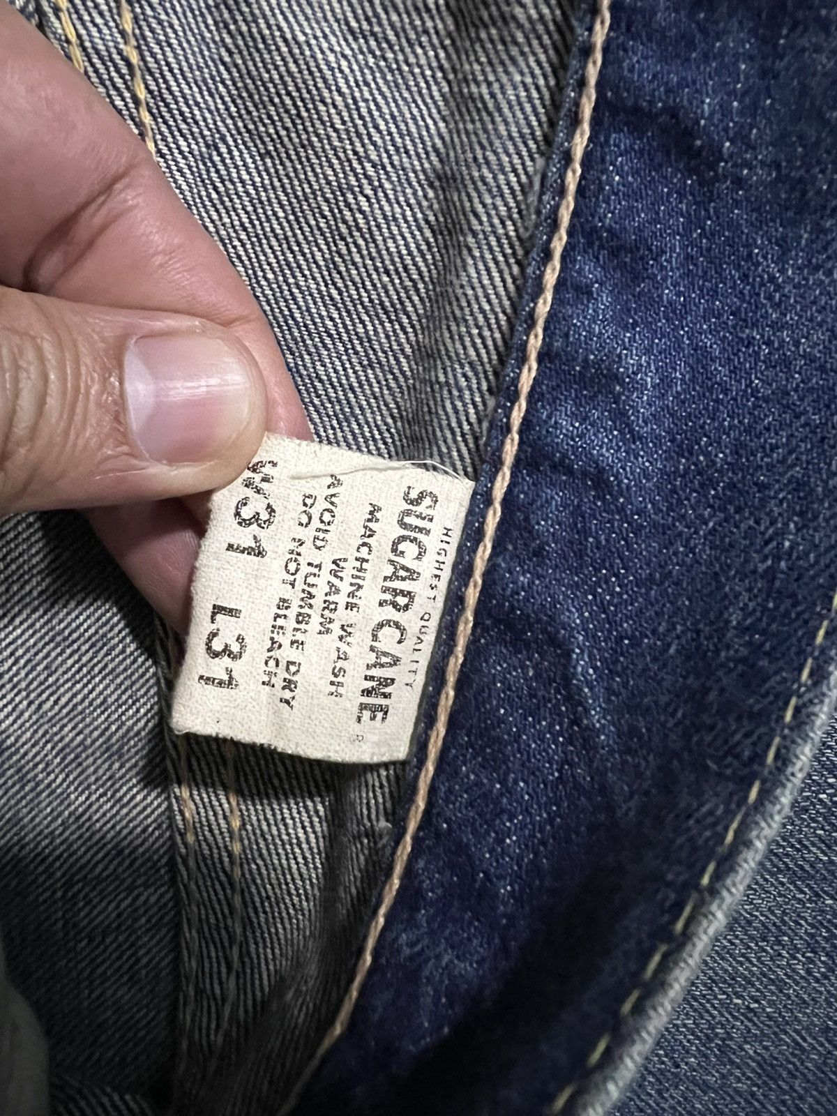 Sugar Cane VINTAGE SUGAR CANES LOT 901 DISTRESS SELVEDGE JEANS Size US 31 - 24 Thumbnail