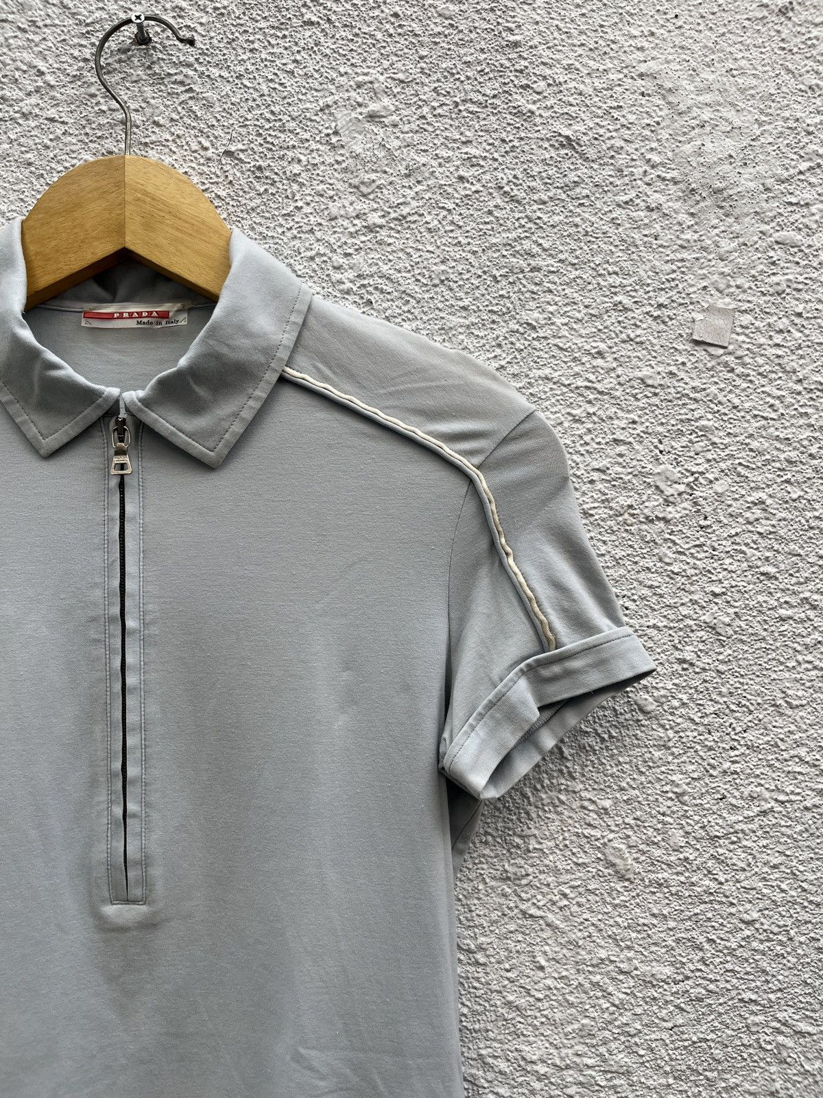Prada Prada Linea Rossa Soft Blue Half Zip Polo Size S / US 4 / IT 40 - 11 Thumbnail