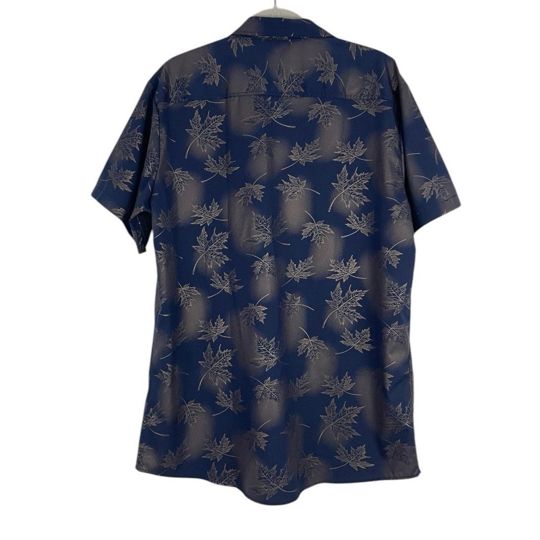Other Mens Navy & Gold Foil Leaf Print Short Sleeve Button Down Size US L / EU 52-54 / 3 - 3 Thumbnail
