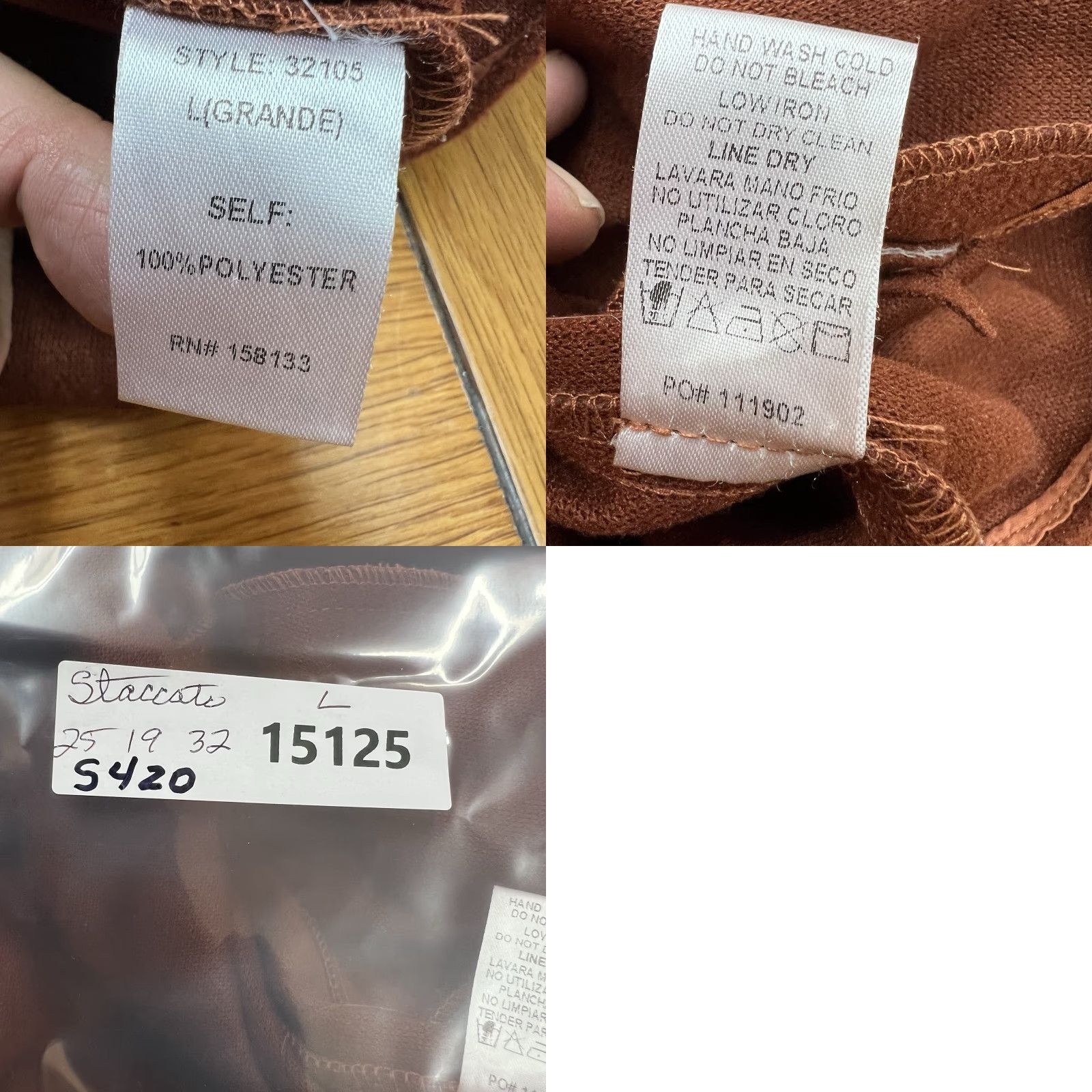Rusty STACCATO Button-Up Shacket Jacket Womens Size L Rust Brown Polyester Flannel Pockets Casual Fall Size L / US 10 / IT 46 - 8 Thumbnail