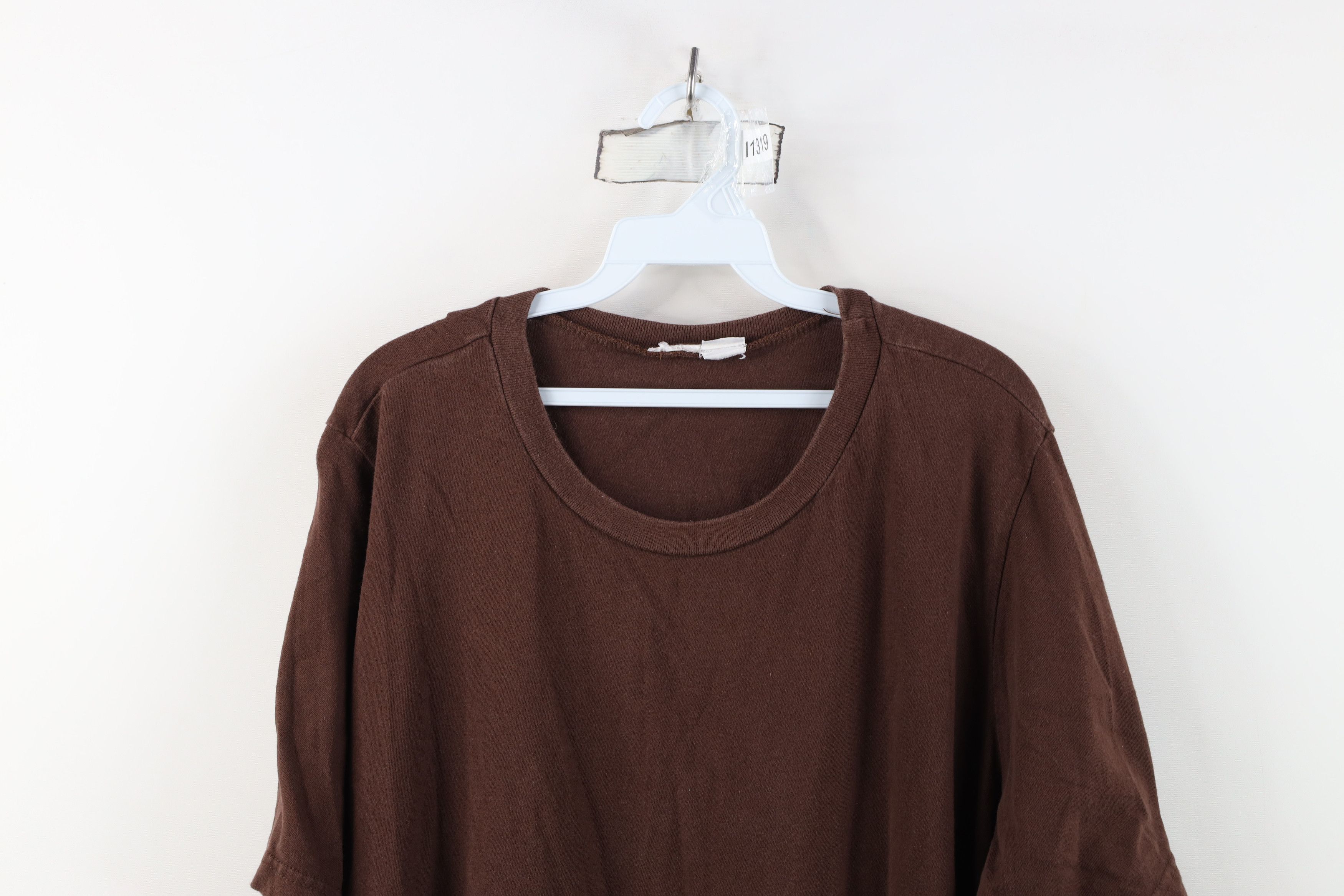 Vintage Vintage 90s Streetwear Boxy Fit Short Sleeve T-Shirt Brown Size US XL / EU 56 / 4 - 2 Thumbnail