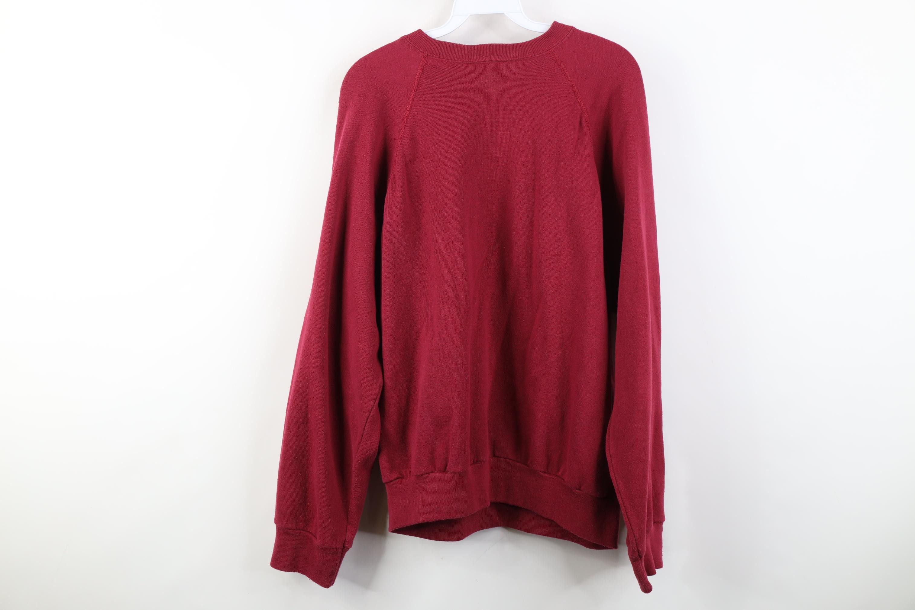 Vintage Vintage 90s Streetwear Raglan Crewneck Sweatshirt Red USA Size US L / EU 52-54 / 3 - 10 Thumbnail