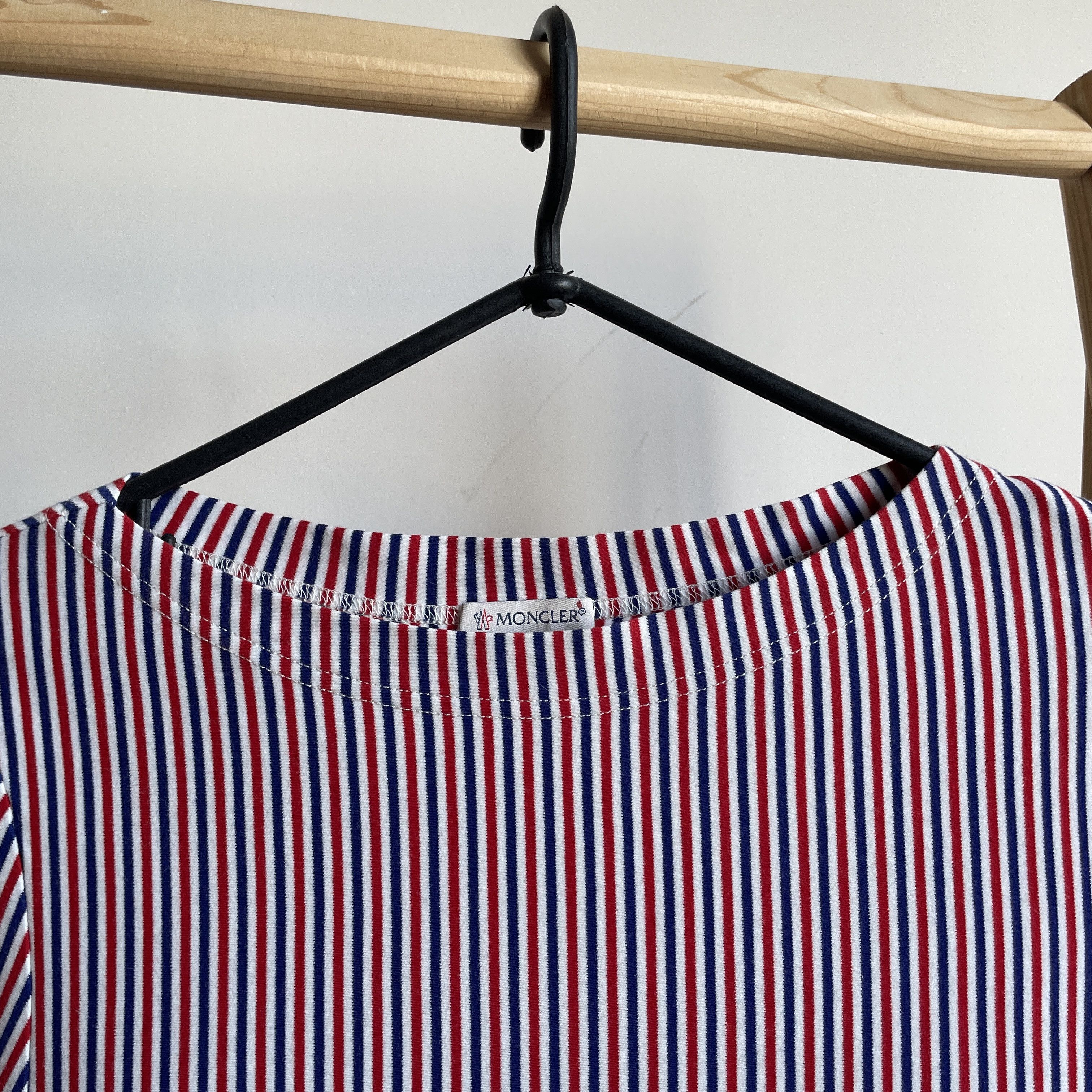 Moncler Moncler Womens Cotton Stiped Short Sleeve Tunic T-Shirt Size L / US 10 / IT 46 - 4 Thumbnail