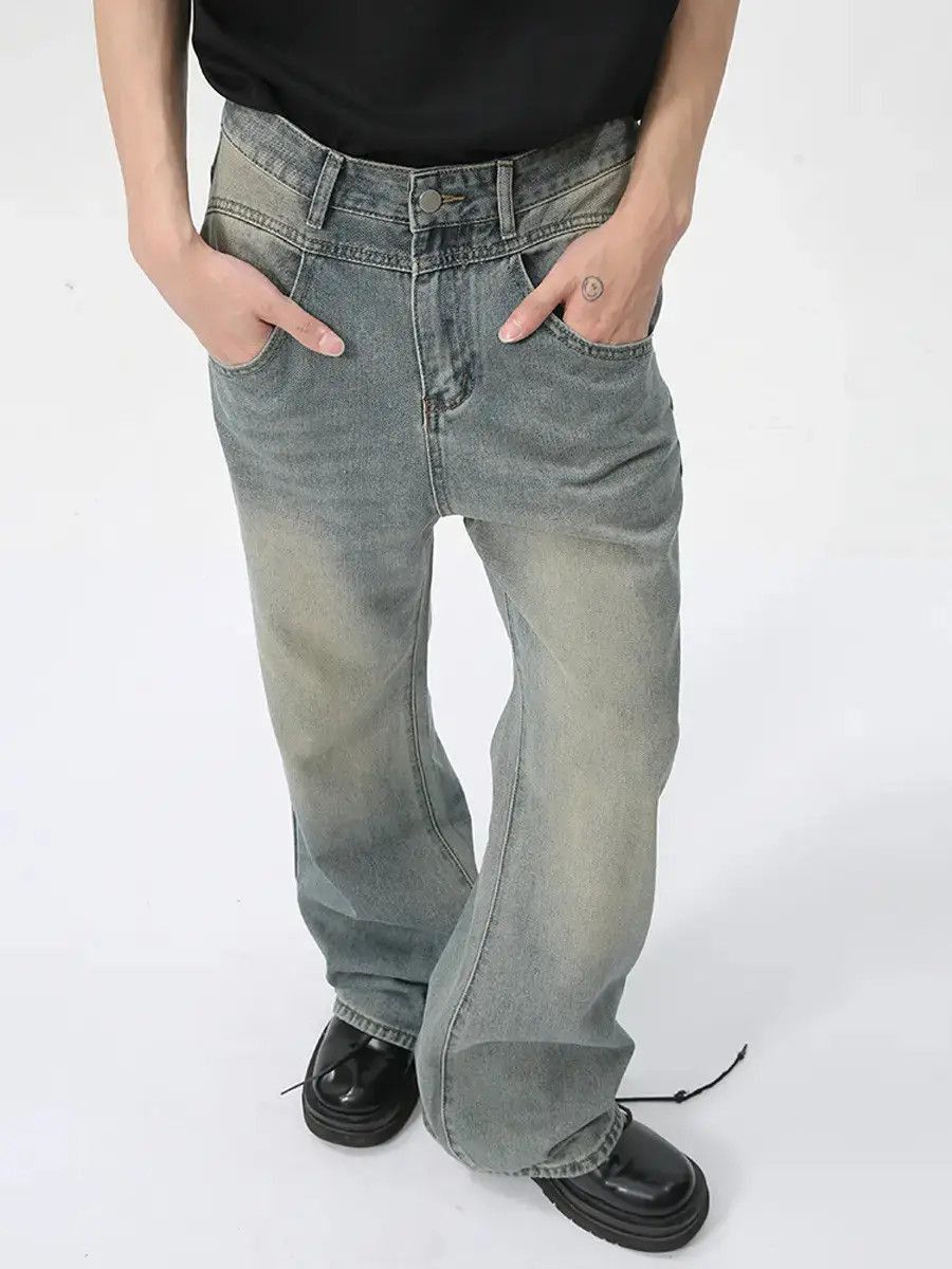 Japanese Brand Retro loose straight leg micro flared jeans Size US 30 / EU 46 - 4 Thumbnail