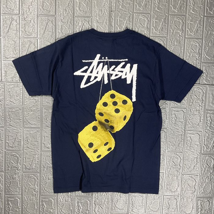 Vintage Stussy Fuzzy Dice Tee Navy | Grailed