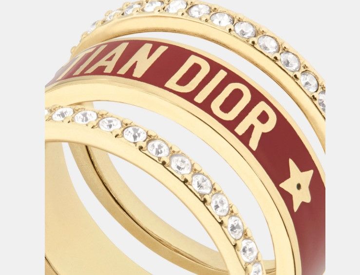 Dior o1w1db11224 Size: OS / Ring Set in Gold & Coral Size ONE SIZE - 4 Thumbnail