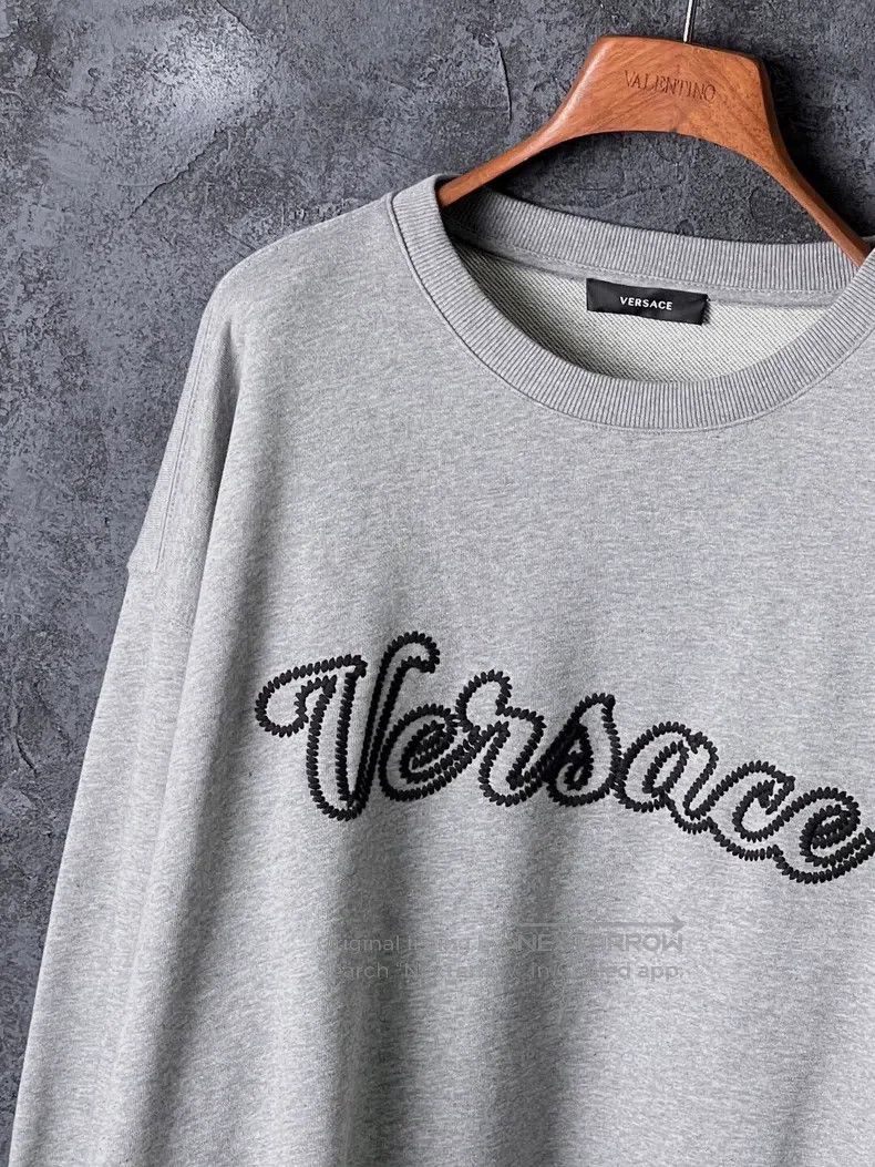 Versace Versace Cotton sweatshirt with gray letters Size US M / EU 48-50 / 2 - 5 Thumbnail